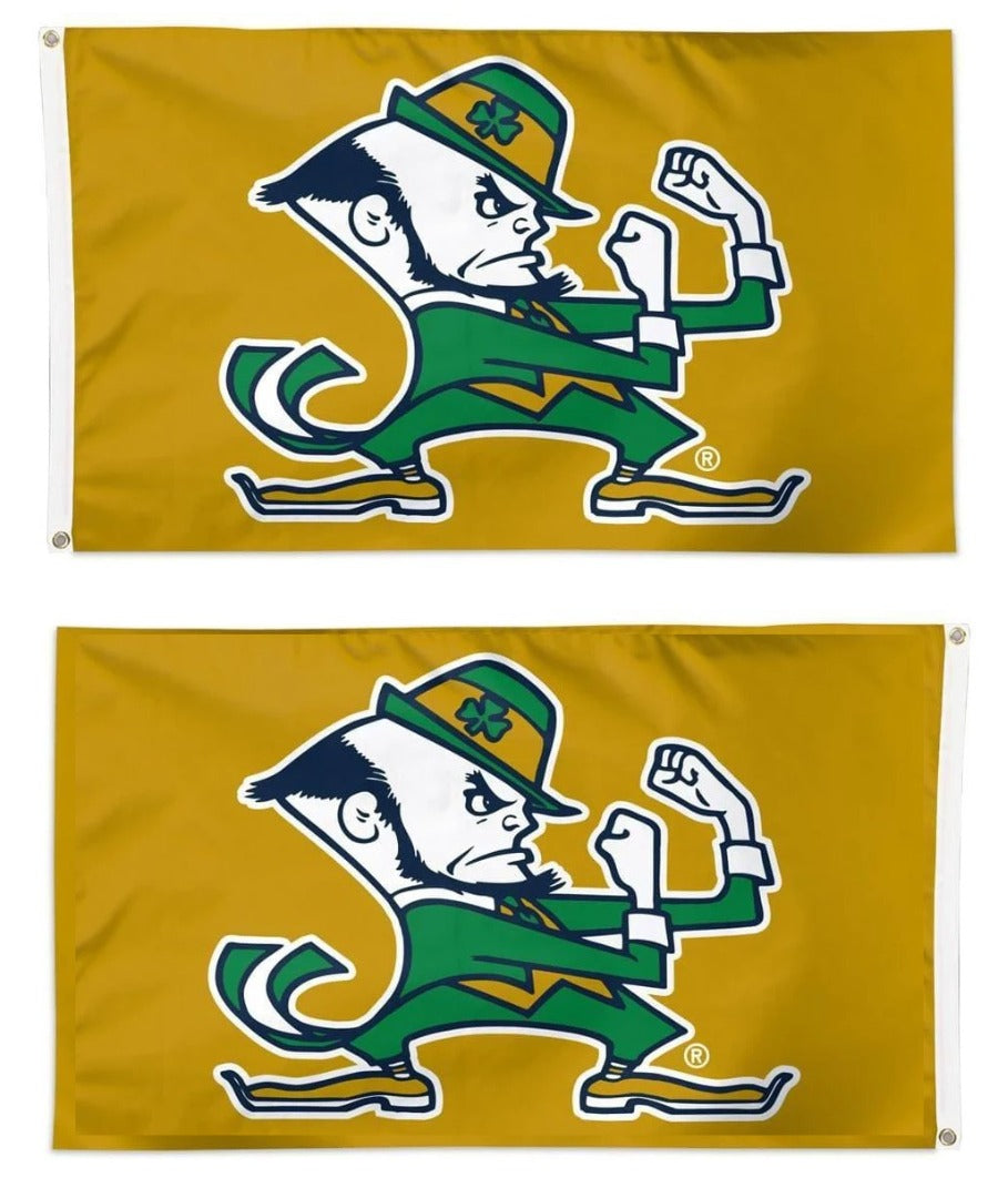Notre Dame Flag 3x5 Leprechaun Gold 2 Sided
