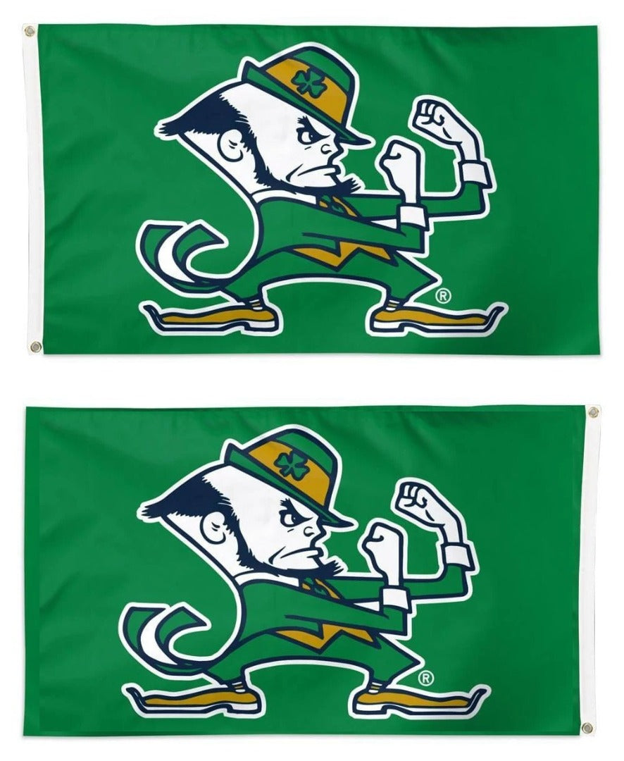 Notre Dame Flag 3x5 Leprechaun Green 2 Sided