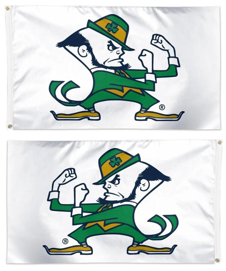 Notre Dame Flag 3x5 Leprechaun White