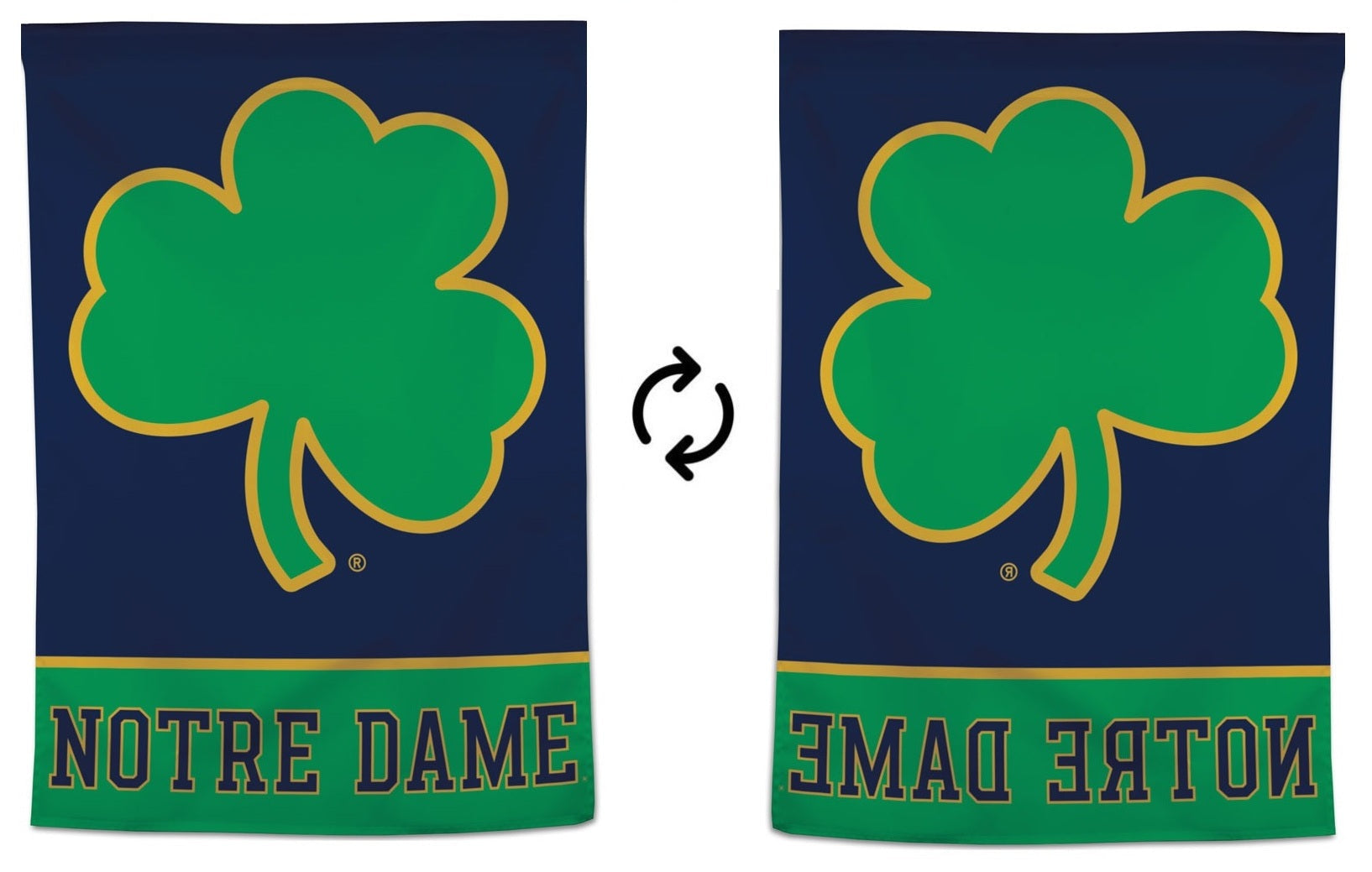 Notre Dame Flag Clover Logo House Banner