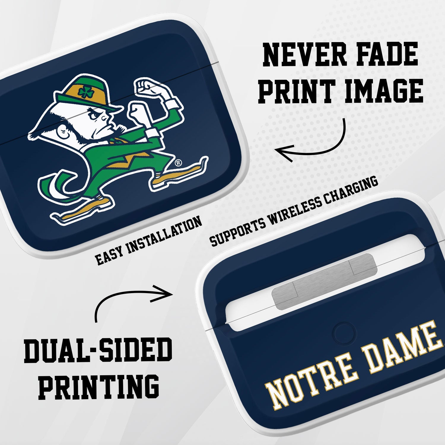 Notre Dame Fighting Irish HDX Apple Airpods Pro 1 & 2 Case Cover 7