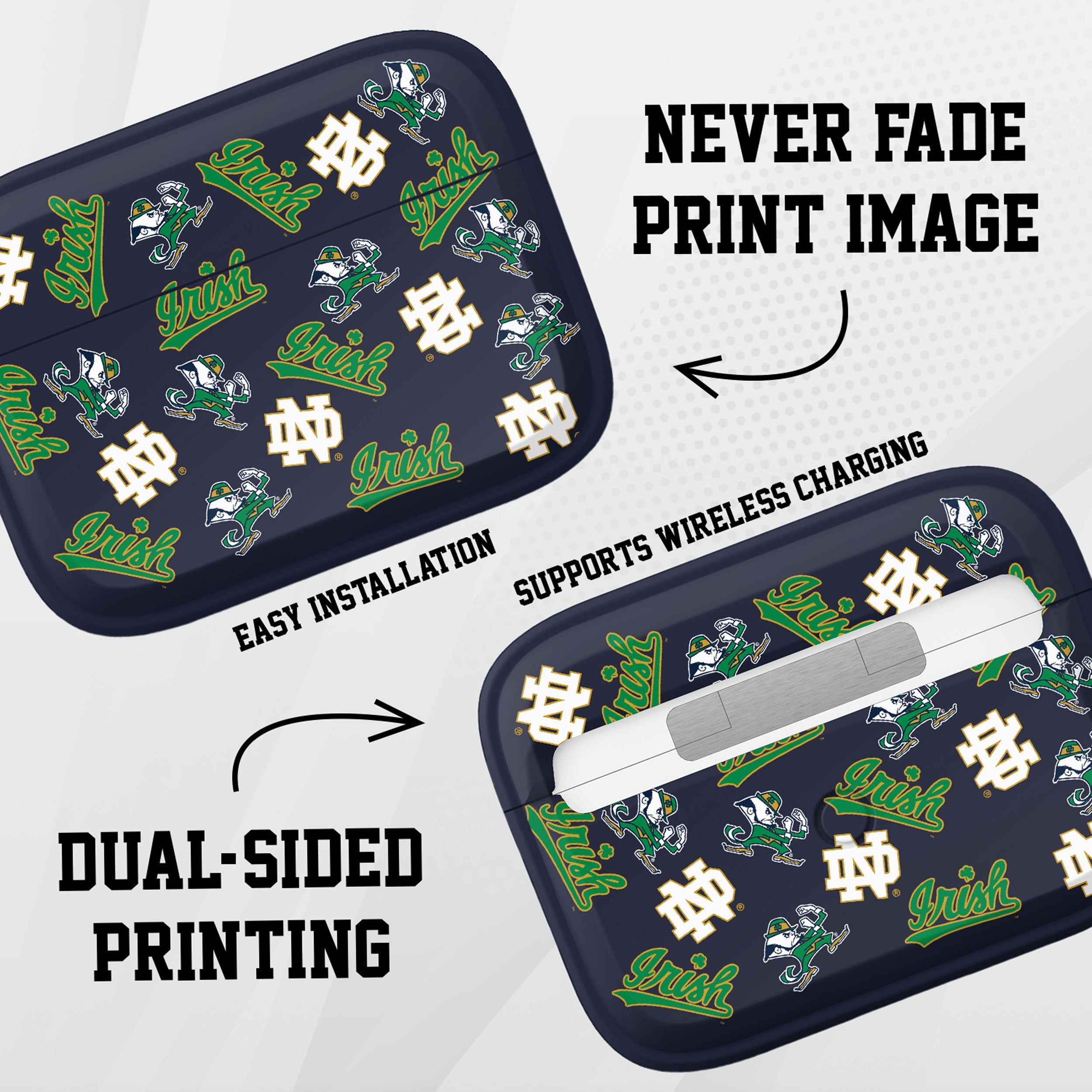 Notre Dame Fighting Irish HDX Apple Airpods Pro 1 & 2 Case Cover 2