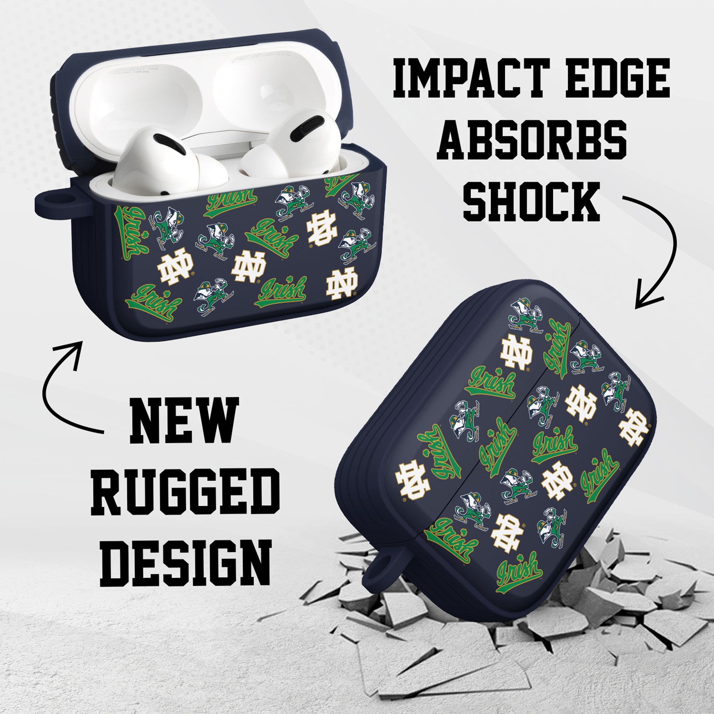Notre Dame Fighting Irish HDX Apple Airpods Pro 1 & 2 Case Cover 3