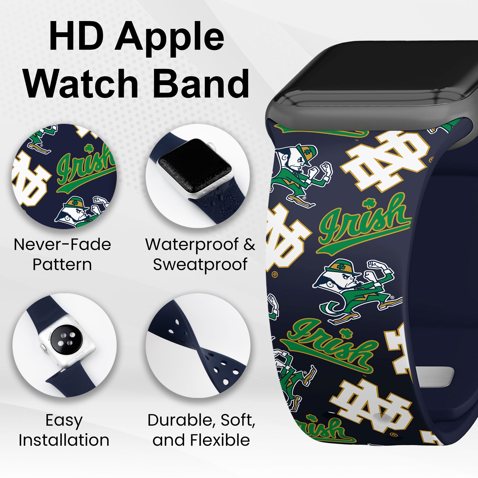 Notre Dame Fighting Irish HD Apple Watch Band 11