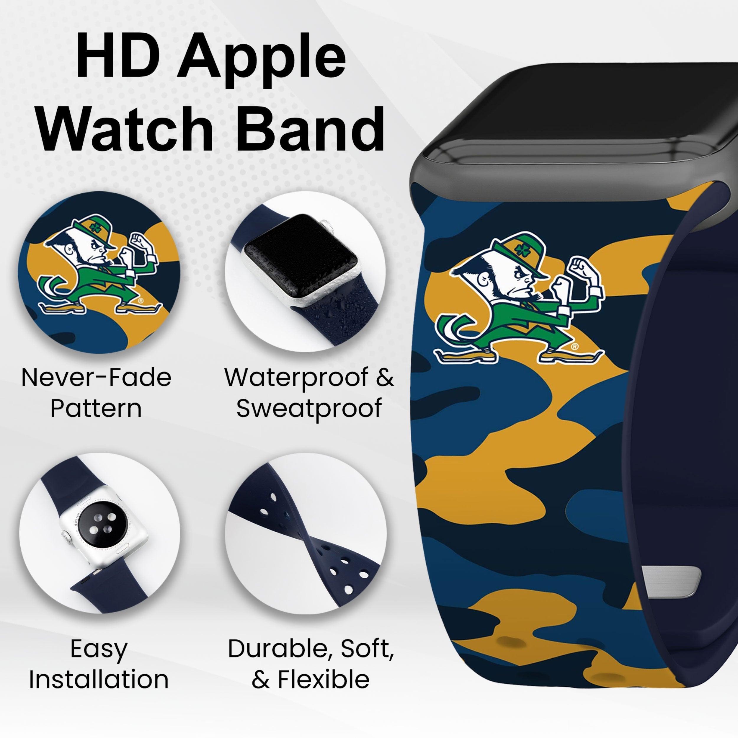 Notre Dame Fighting Irish HD Apple Watch Band 22