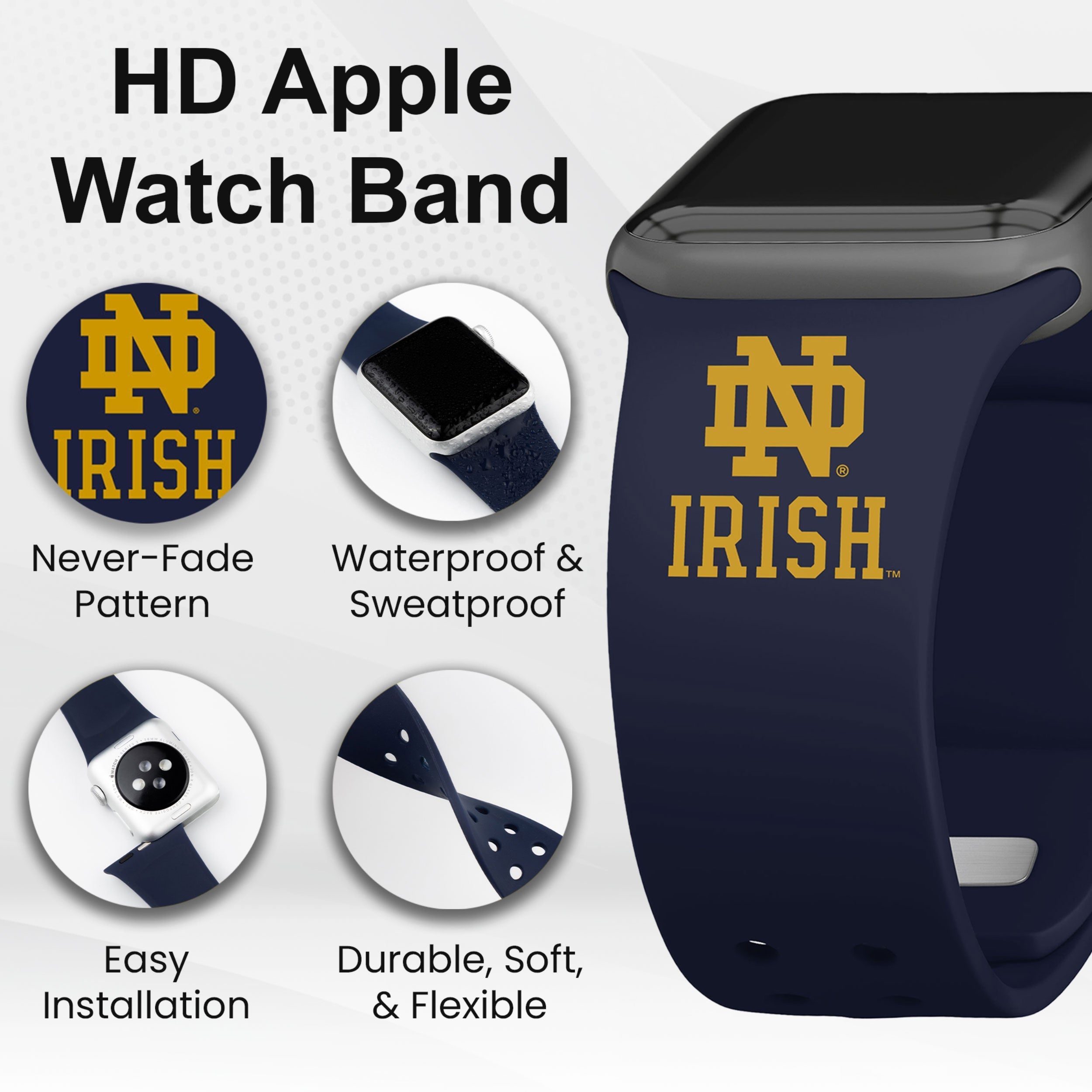 Notre Dame Fighting Irish HD Apple Watch Band 14