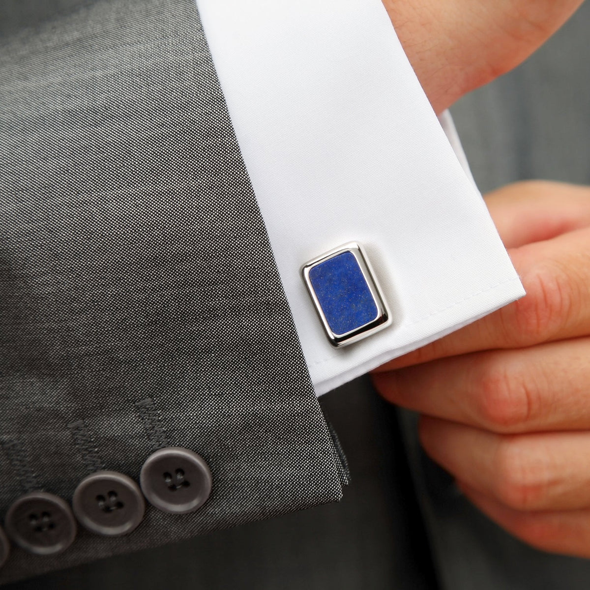Sterling Silver and Lapis JFK Presidential Cufflinks 2