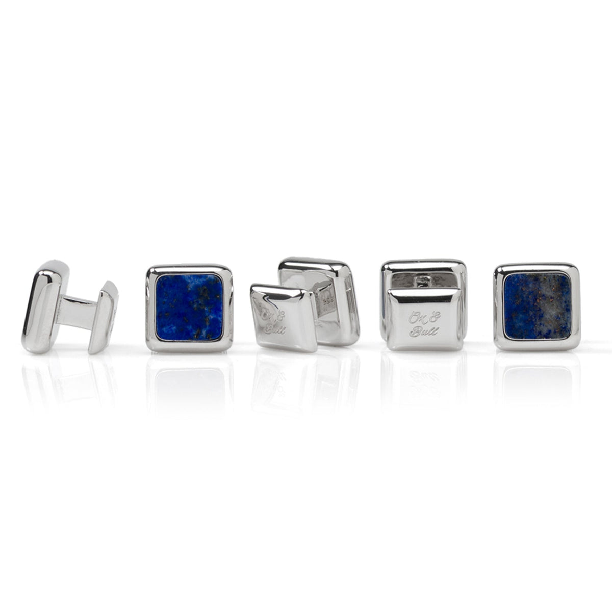 Sterling Silver and Lapis JFK Presidential 5-Stud Set 3