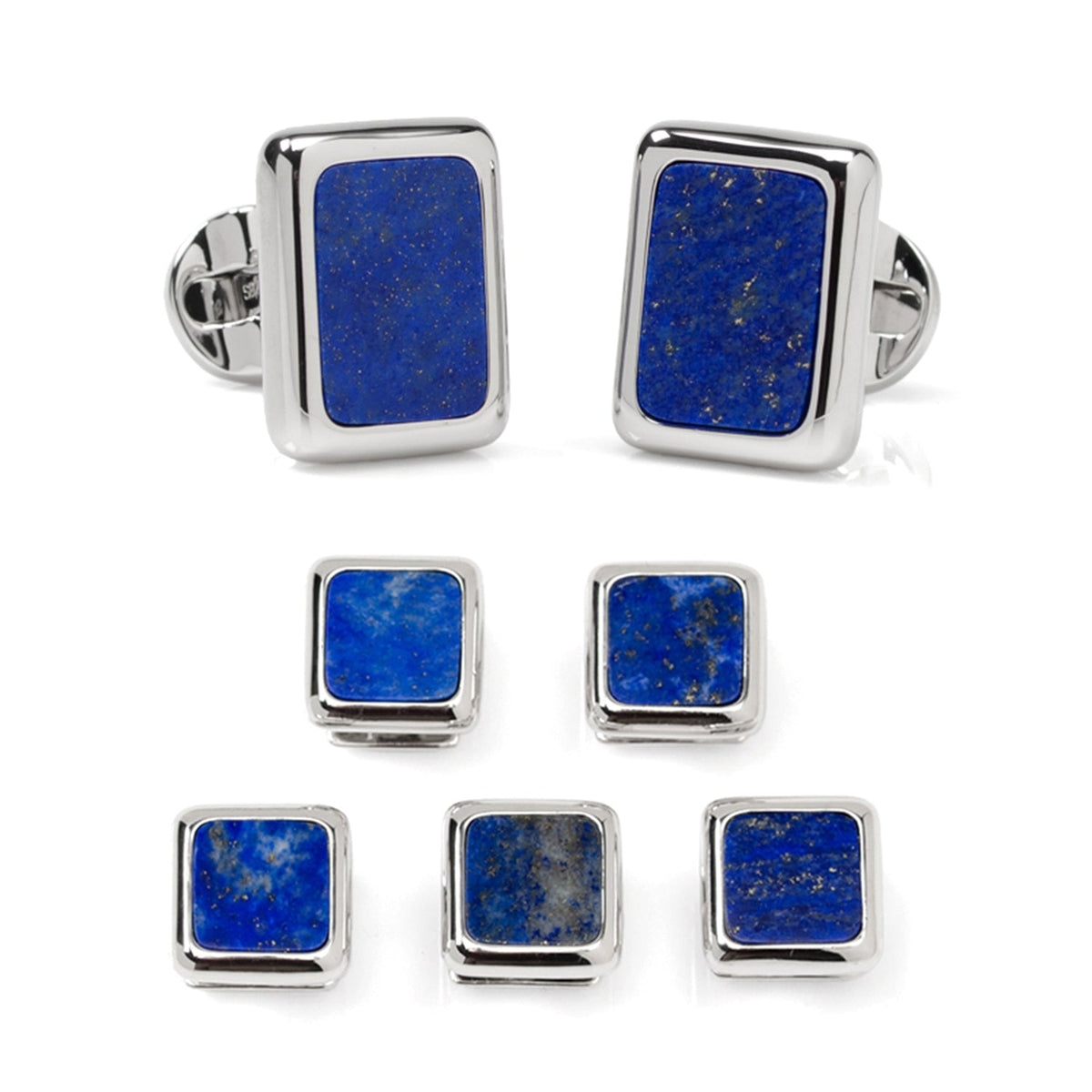 Sterling Silver and Lapis JFK Presidential 5-Stud Set 1