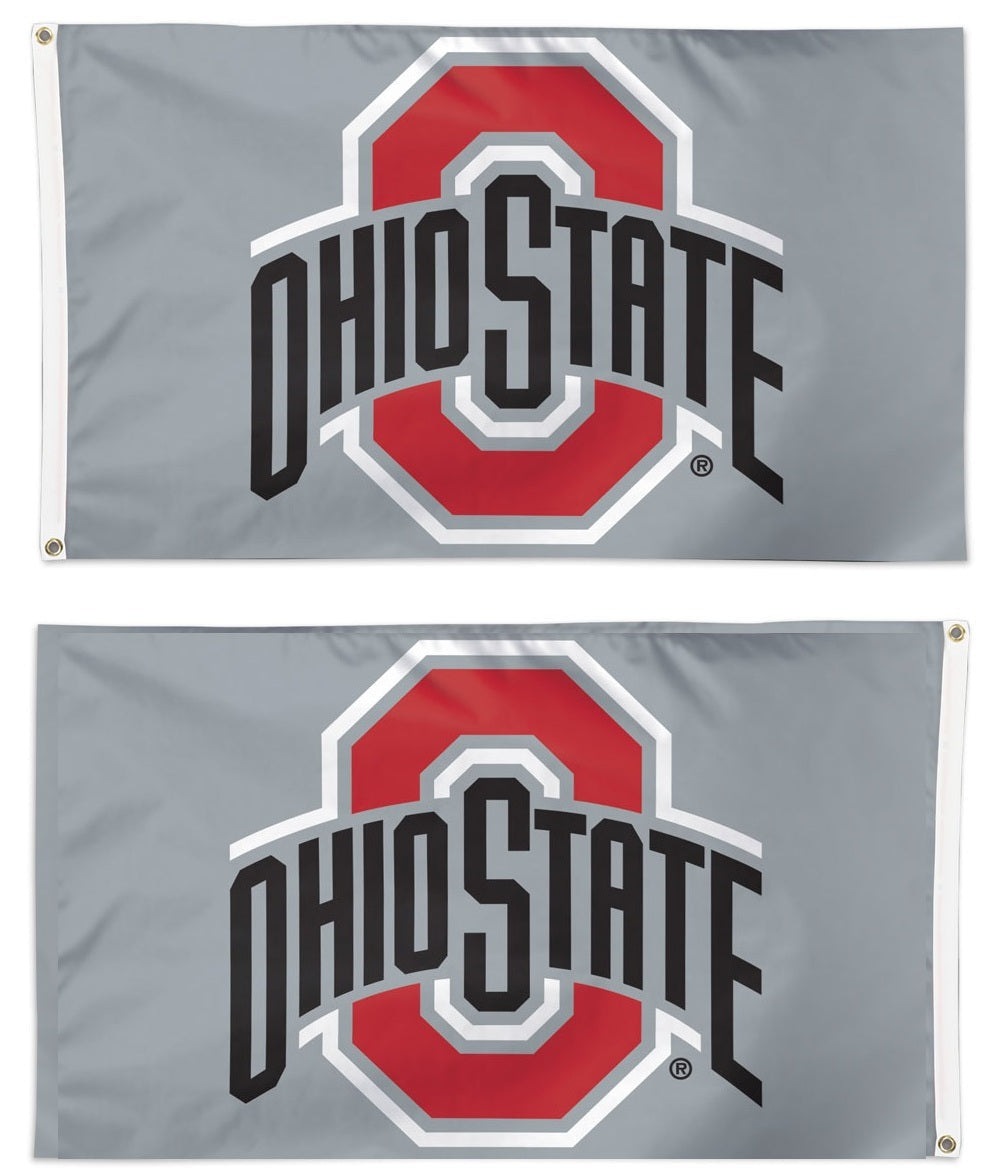 Ohio State 2 Sided Gray 3x5 Flag