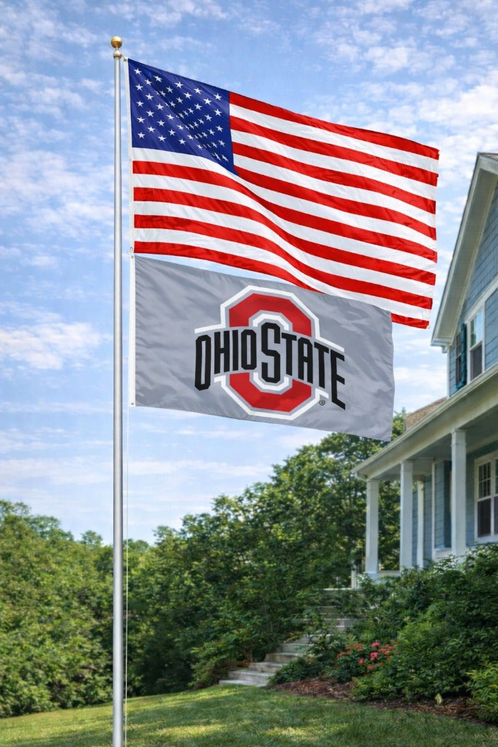 Ohio State 2 Sided Gray 3x5 Flag