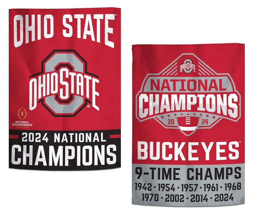Ohio State 9-Time Champions 2-Sided Garden Flag