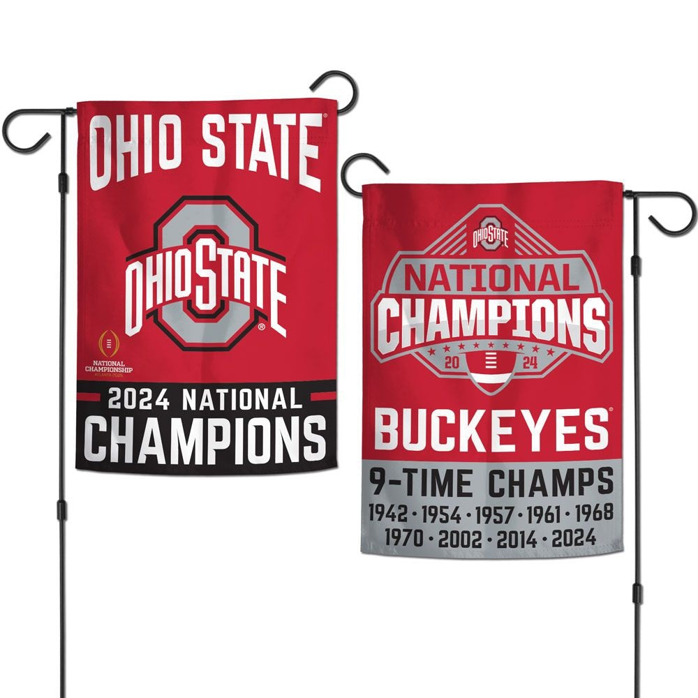 Ohio State 9-Time Champions 2-Sided Garden Flag