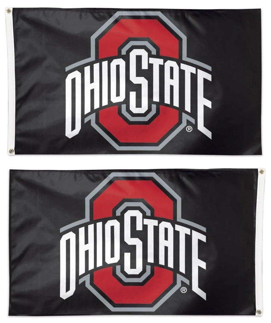 Ohio State Buckeyes 3x5 Double-Sided Flag - Official Black Logo Flag
