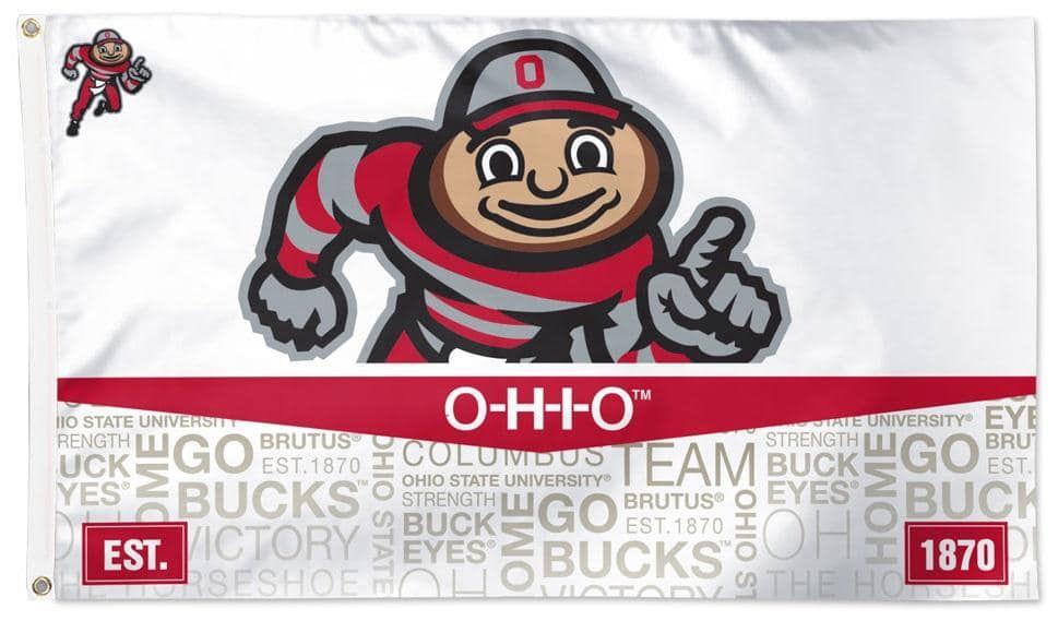 Ohio State Buckeyes Flag 3x5 Mascot