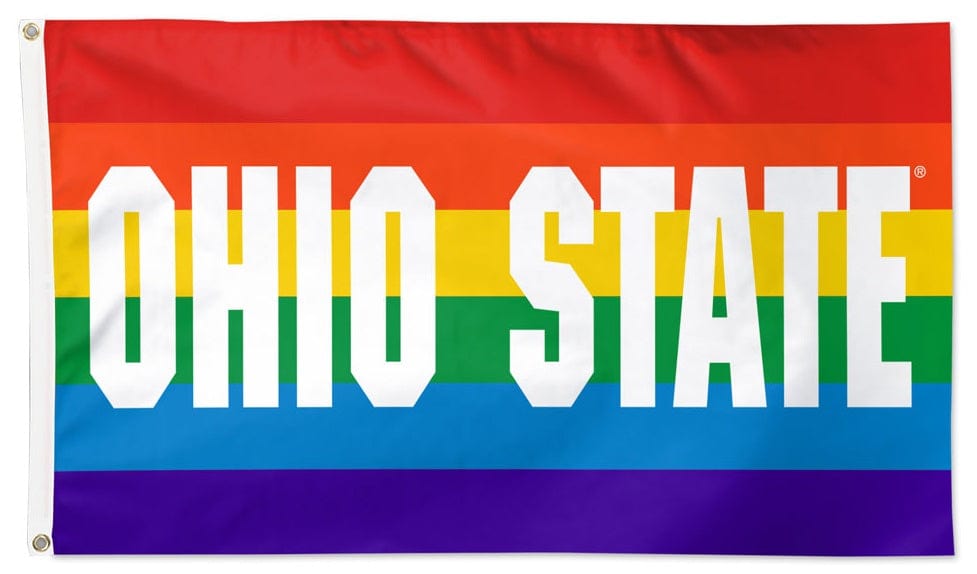 Ohio State Buckeyes Flag 3x5 Pride Rainbow
