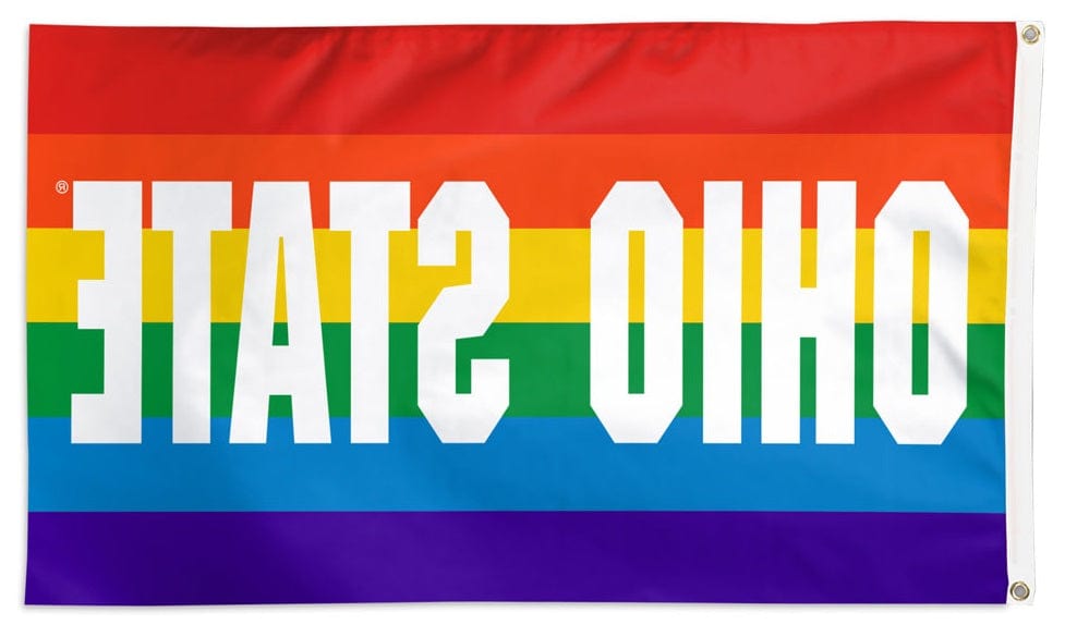 Ohio State Buckeyes Flag 3x5 Pride Rainbow