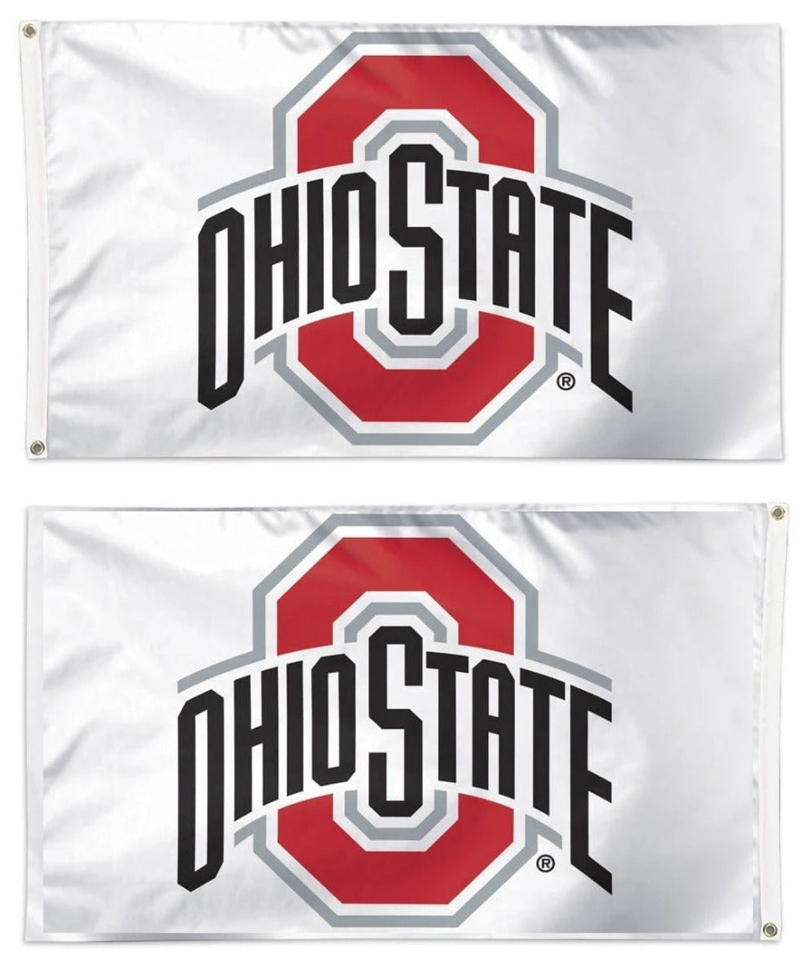Ohio State Buckeyes Flag 3x5 White 2 Sided