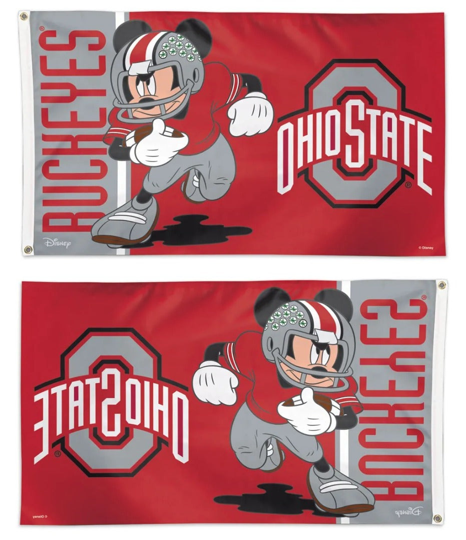 Ohio State Buckeyes Mickey Mouse 3x5 Football Flag