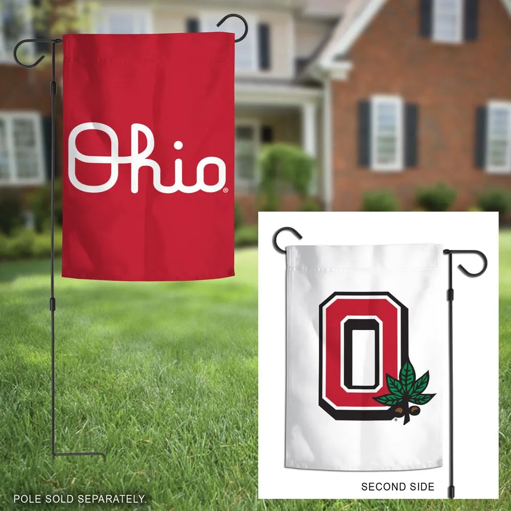 Ohio State Script 2 Sided Garden Flag