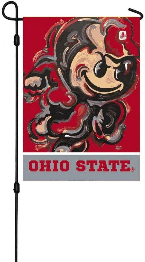 Ohio State University Garden Flag 2 Sided Justin Patten Brutus