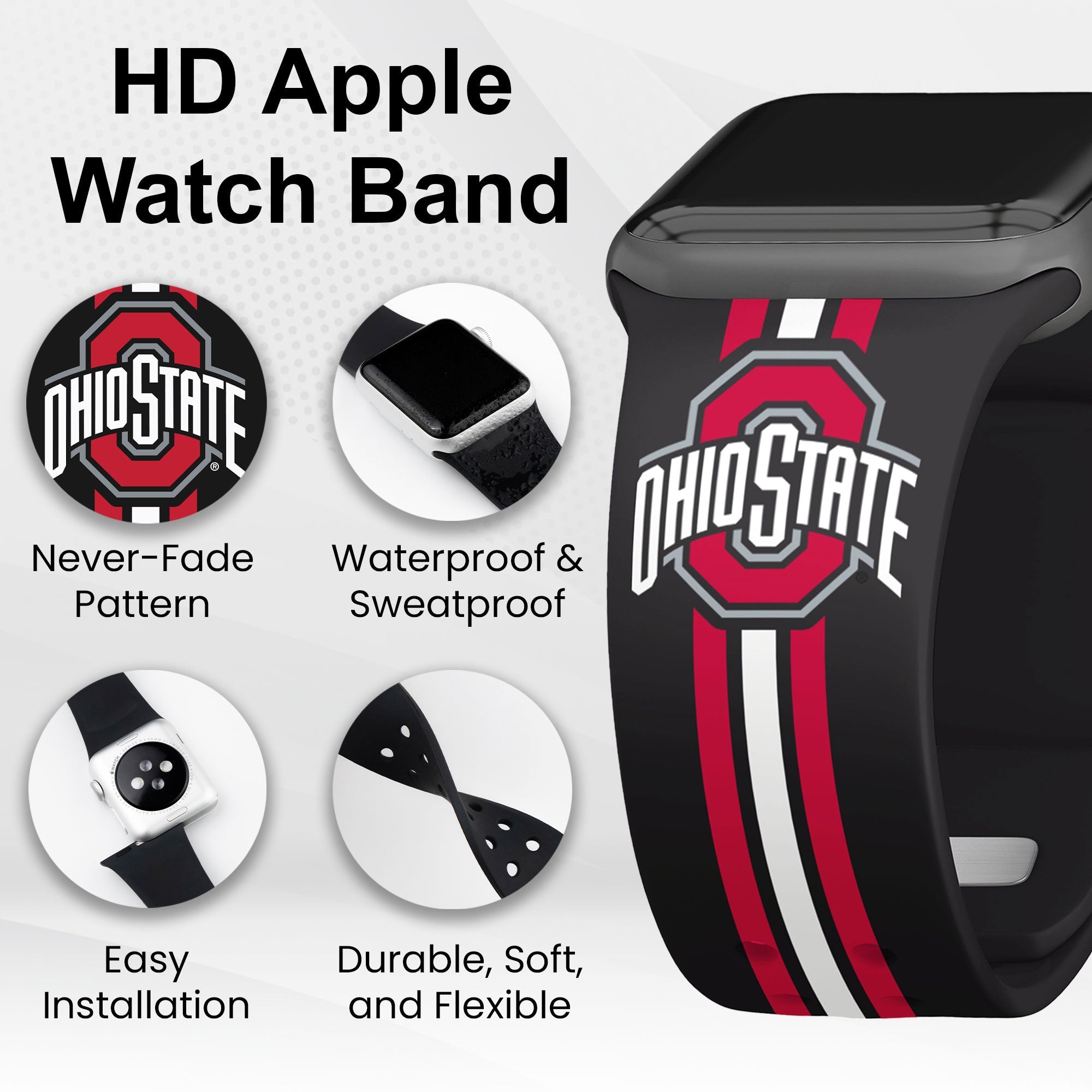 Ohio State Buckeyes HD Apple Watch Band 3