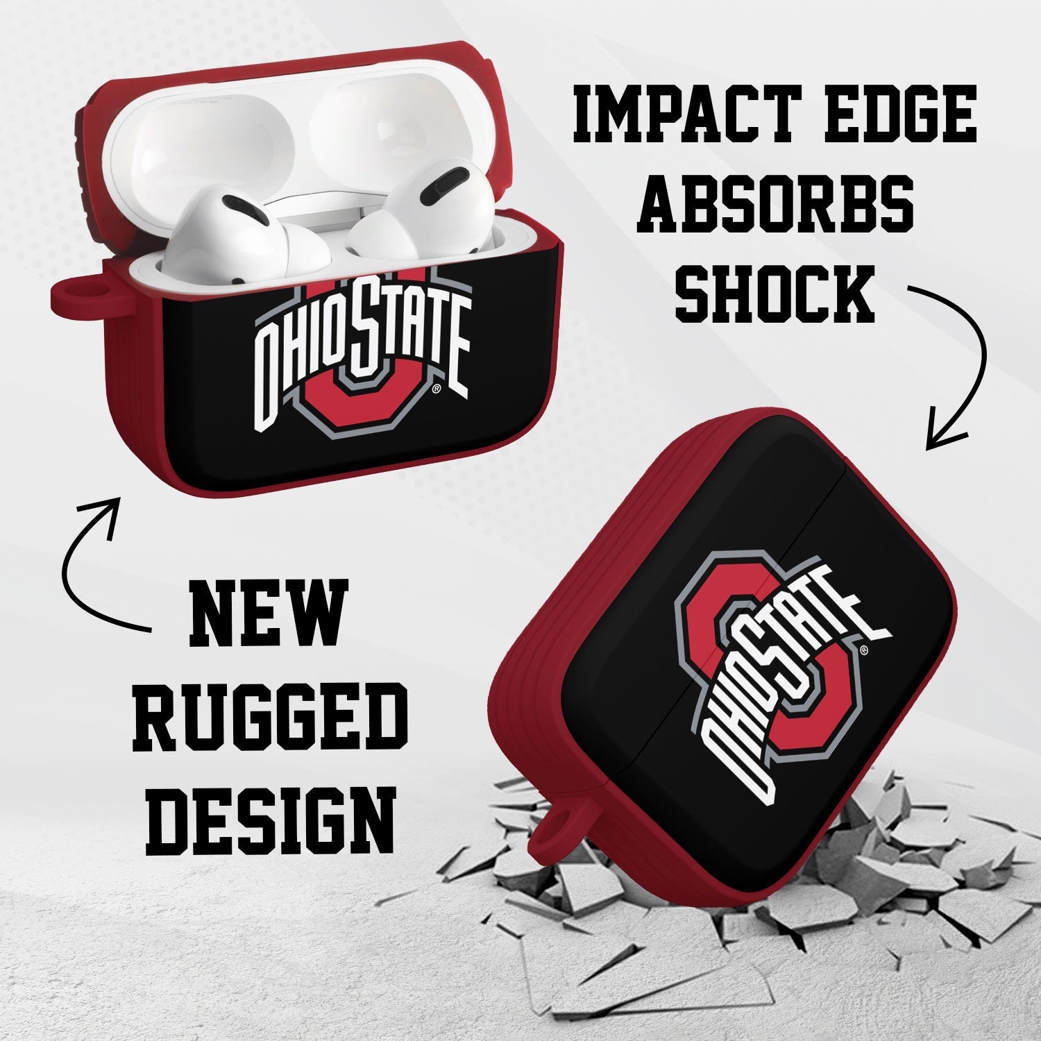 Ohio State Buckeyes HDX Apple AirPods Pro 1 & 2 Case Cover 3