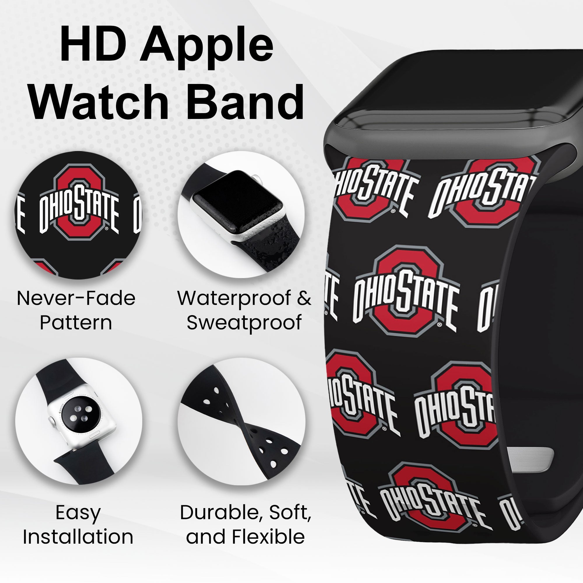 Ohio State Buckeyes HD Apple Watch Band 7