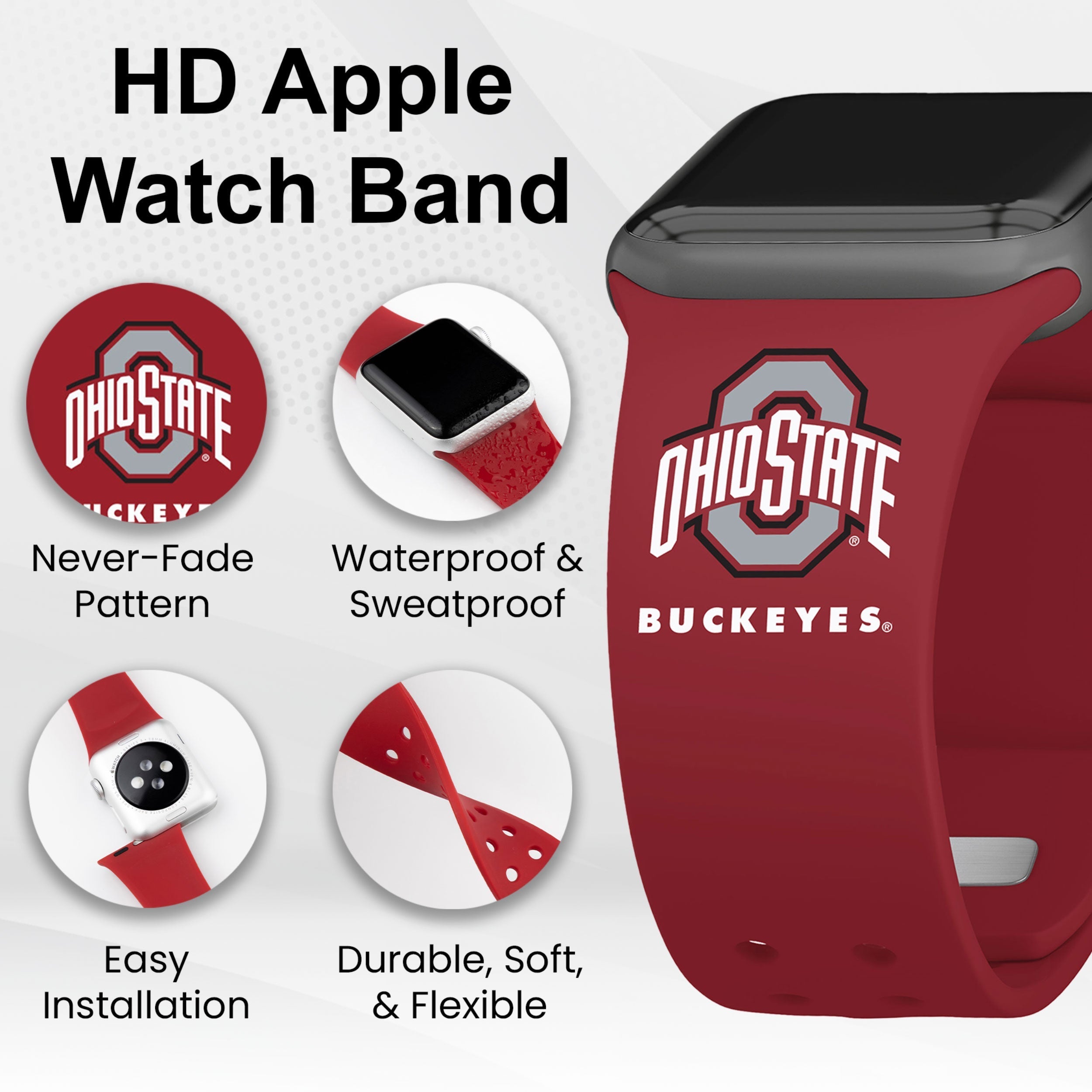 Ohio State Buckeyes HD Apple Watch Band 13