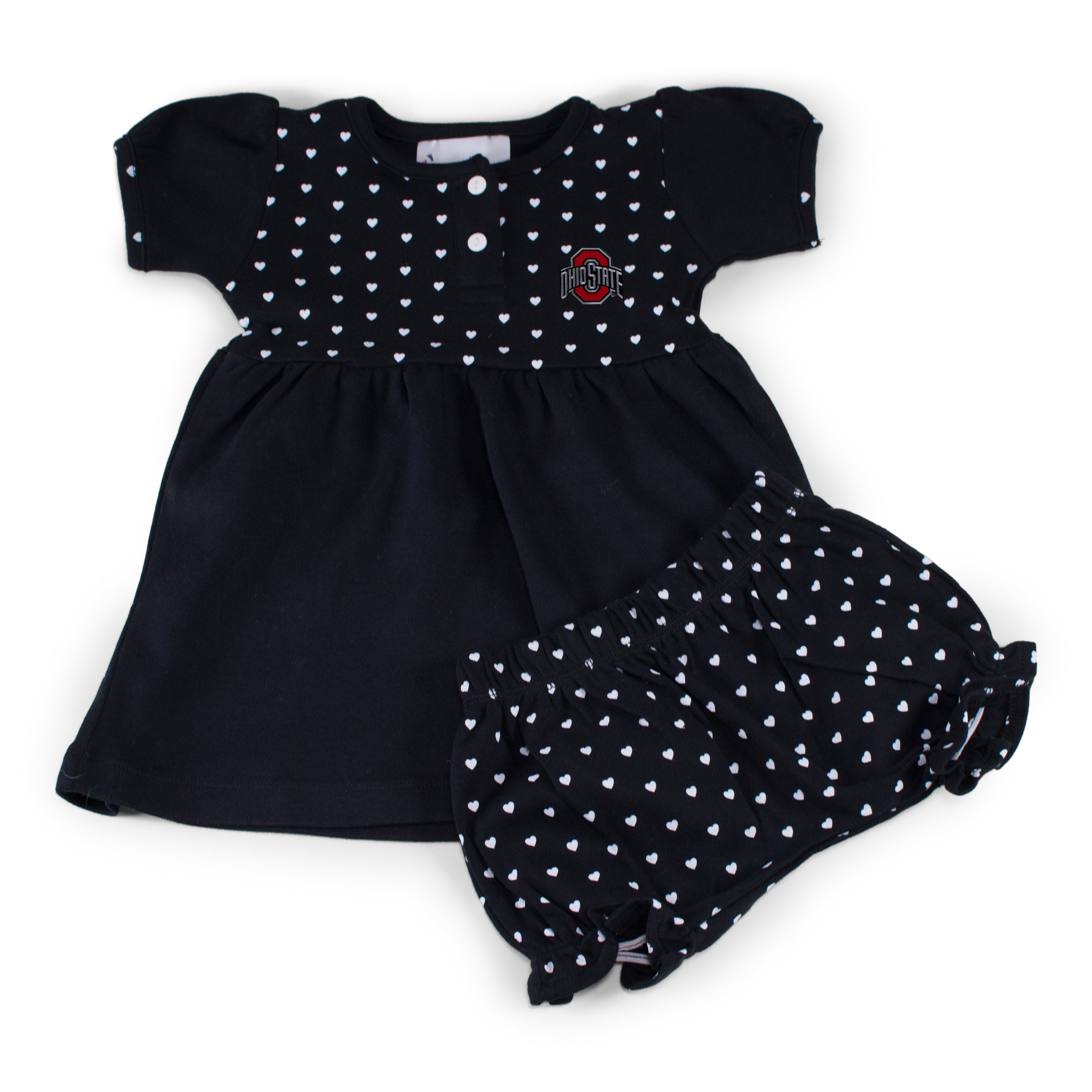Ohio State Girl's Heart Dress with Bloomers