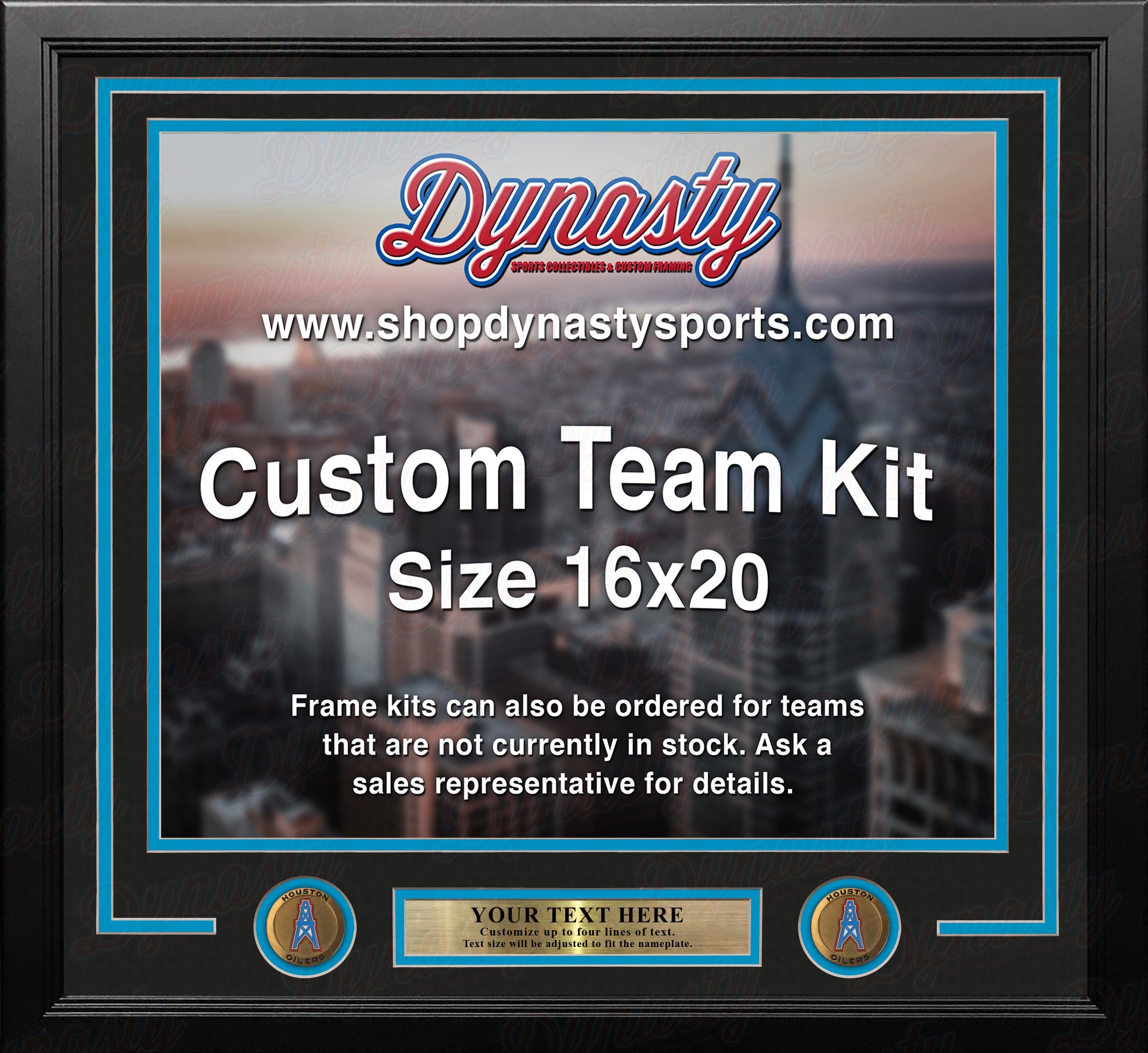 Houston Oilers Throwback Custom NFL Football 16x20 Picture Frame Kit (Multiple Colors) 4