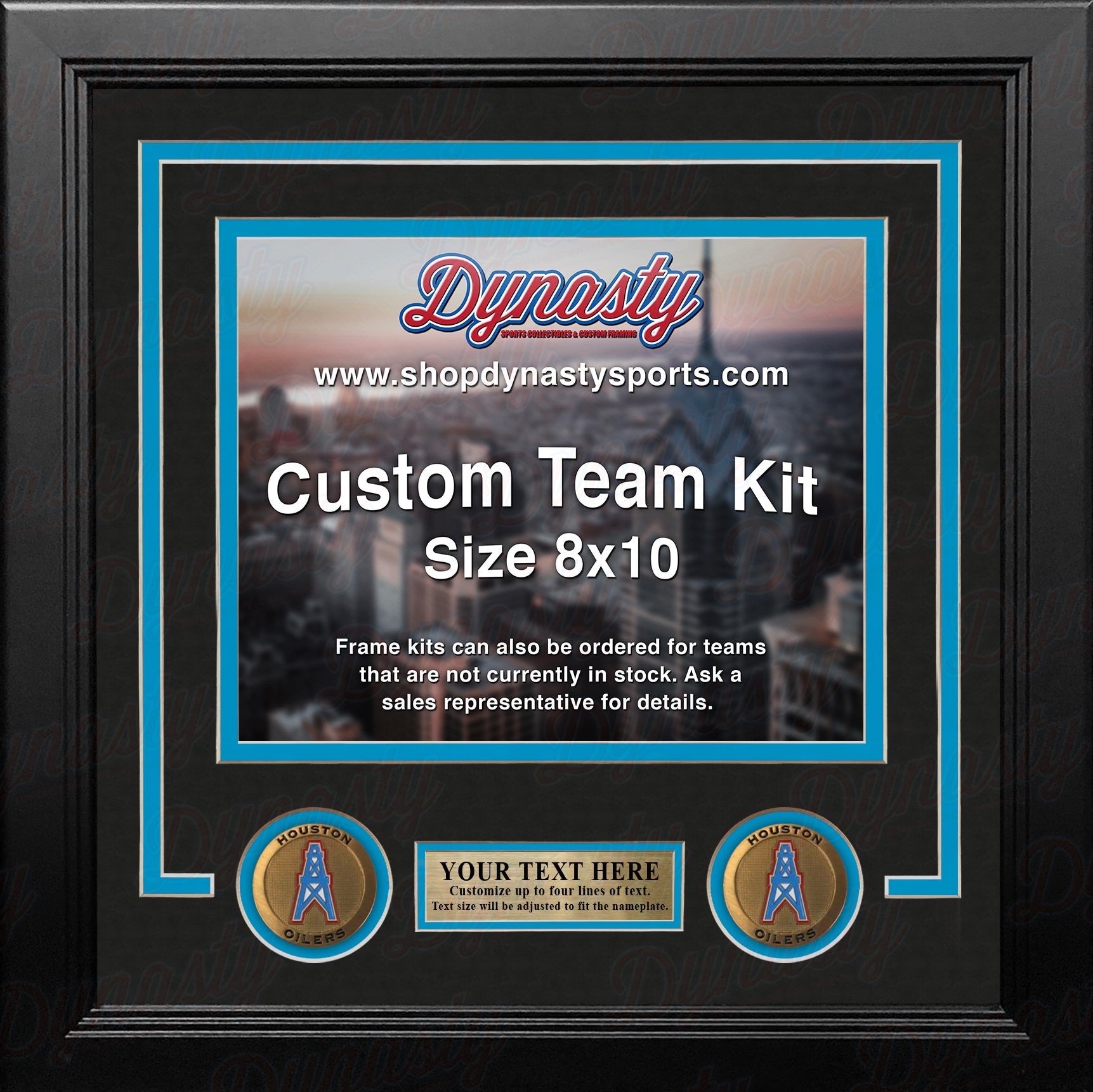 Houston Oilers Throwback Custom NFL Football 8x10 Picture Frame Kit (Multiple Colors) 4
