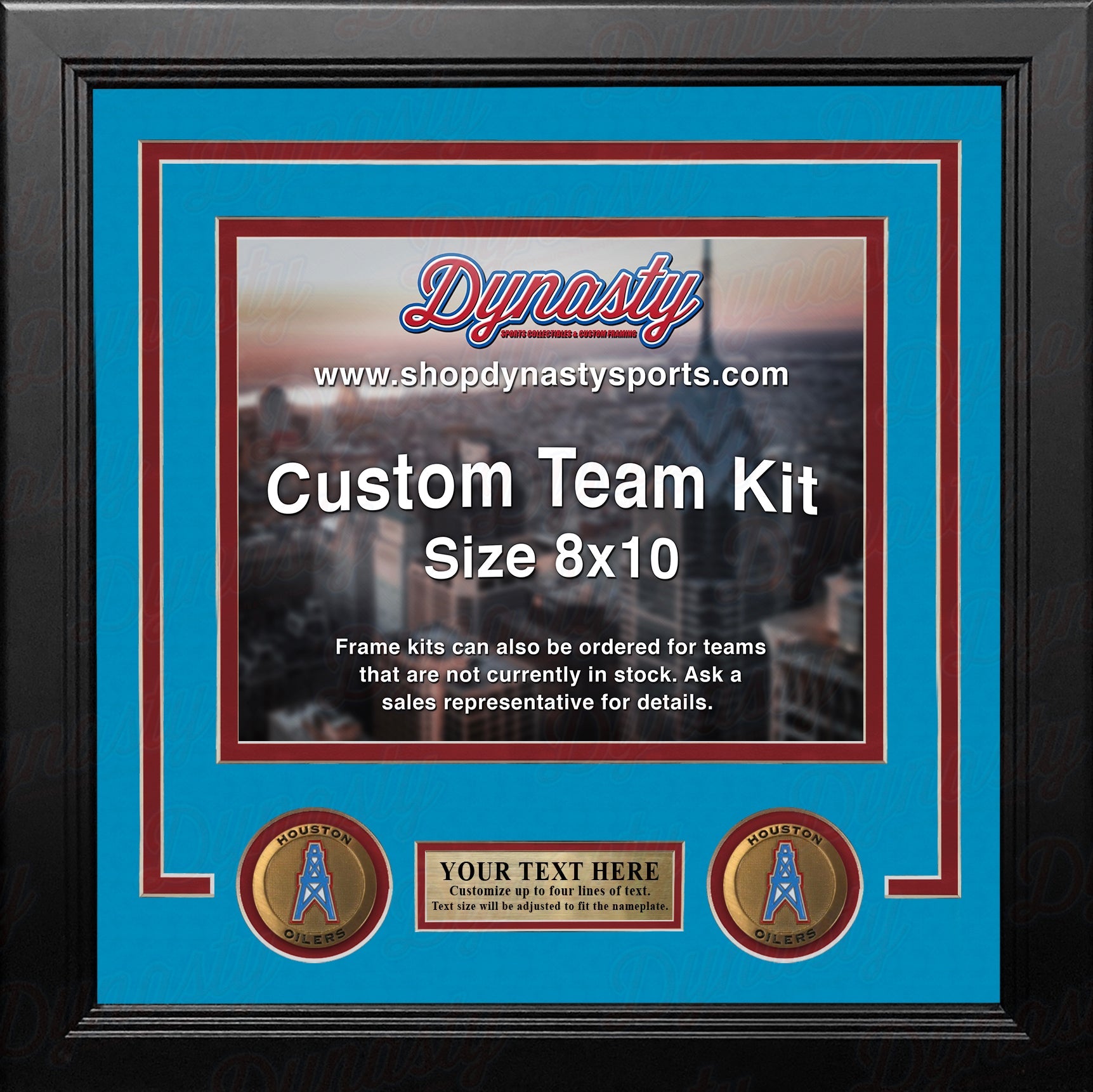 Houston Oilers Throwback Custom NFL Football 8x10 Picture Frame Kit (Multiple Colors) 1