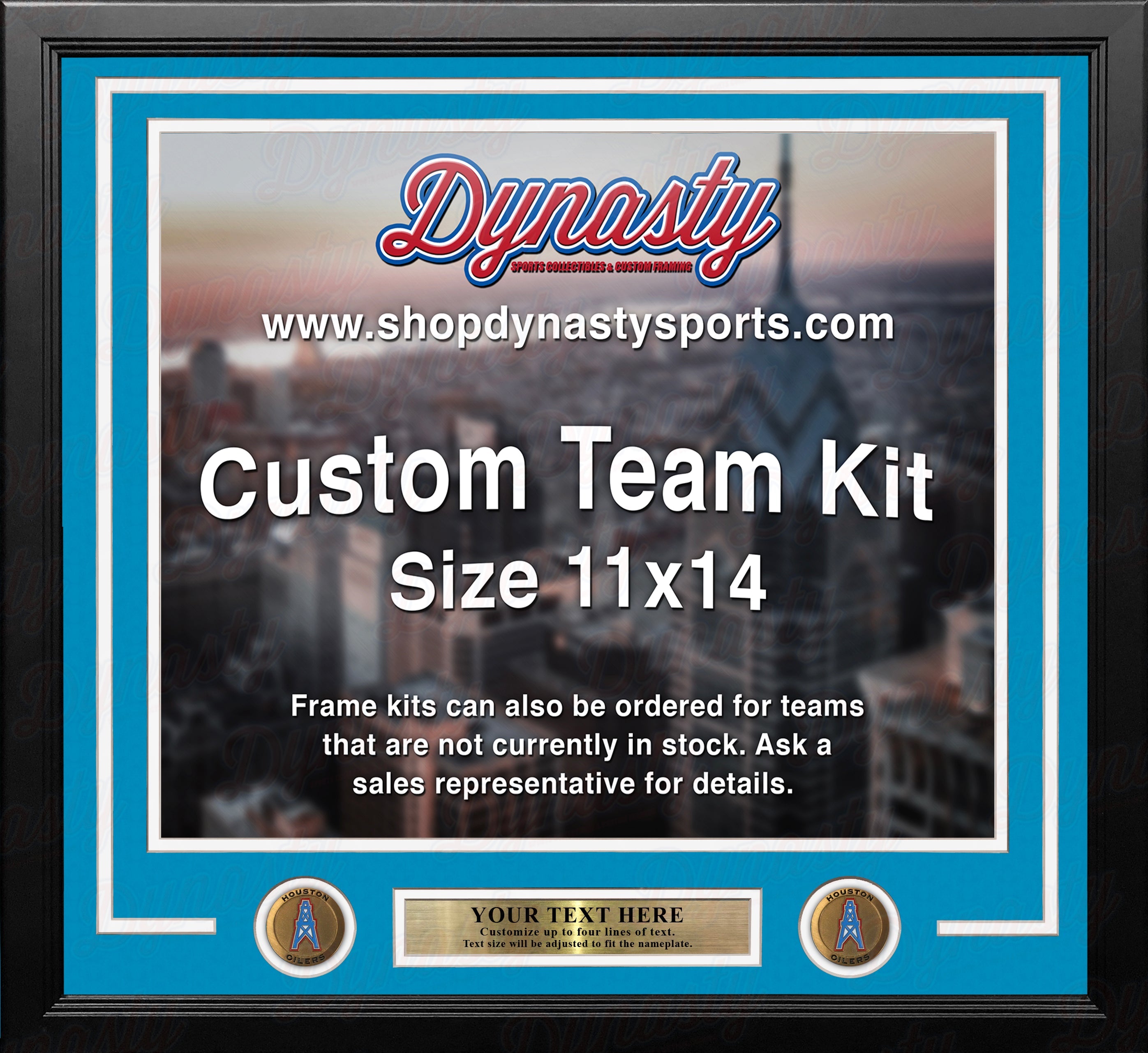 Houston Oilers Throwback Custom NFL Football 11x14 Picture Frame Kit (Multiple Colors) 2