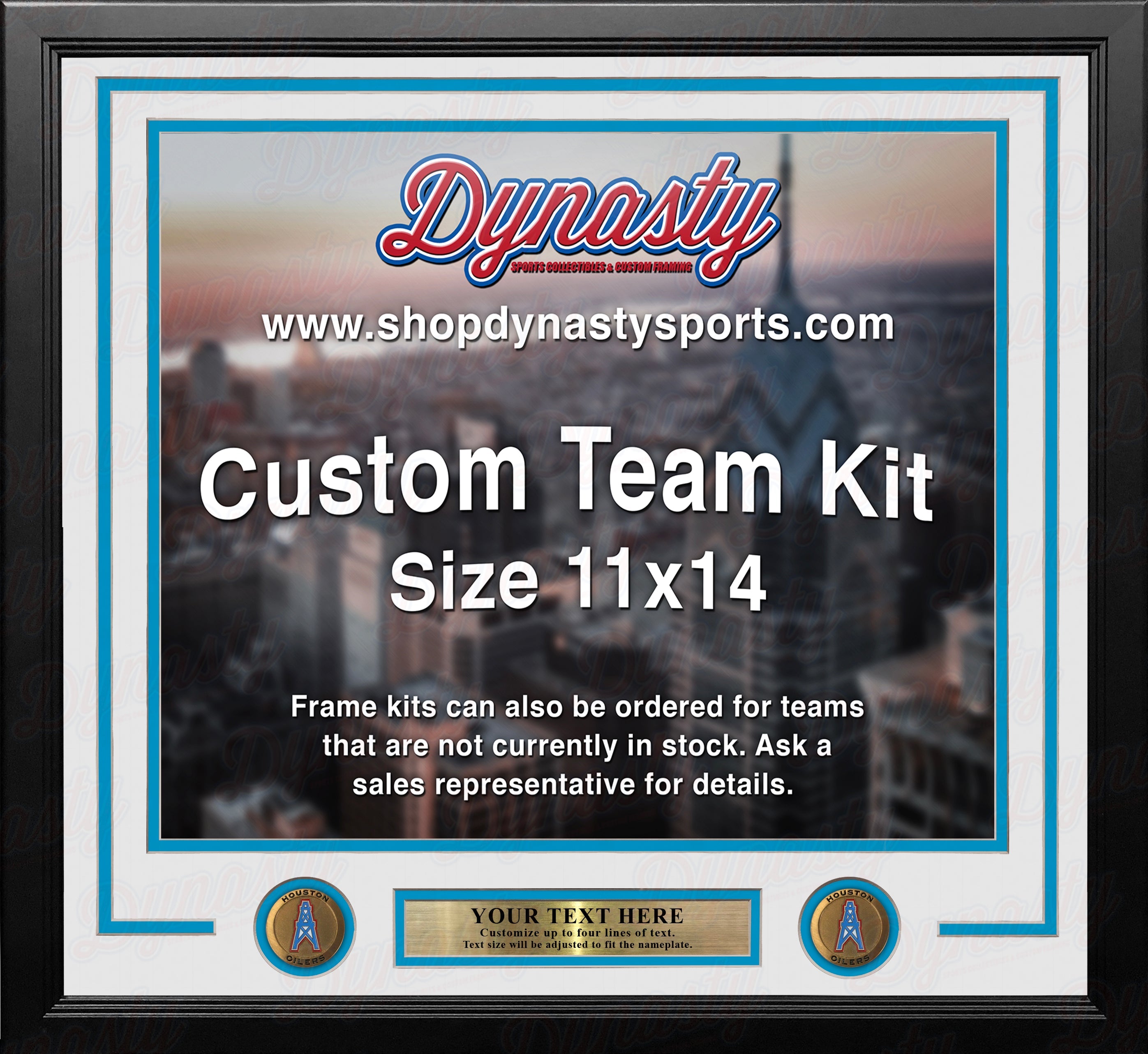 Houston Oilers Throwback Custom NFL Football 11x14 Picture Frame Kit (Multiple Colors) 3