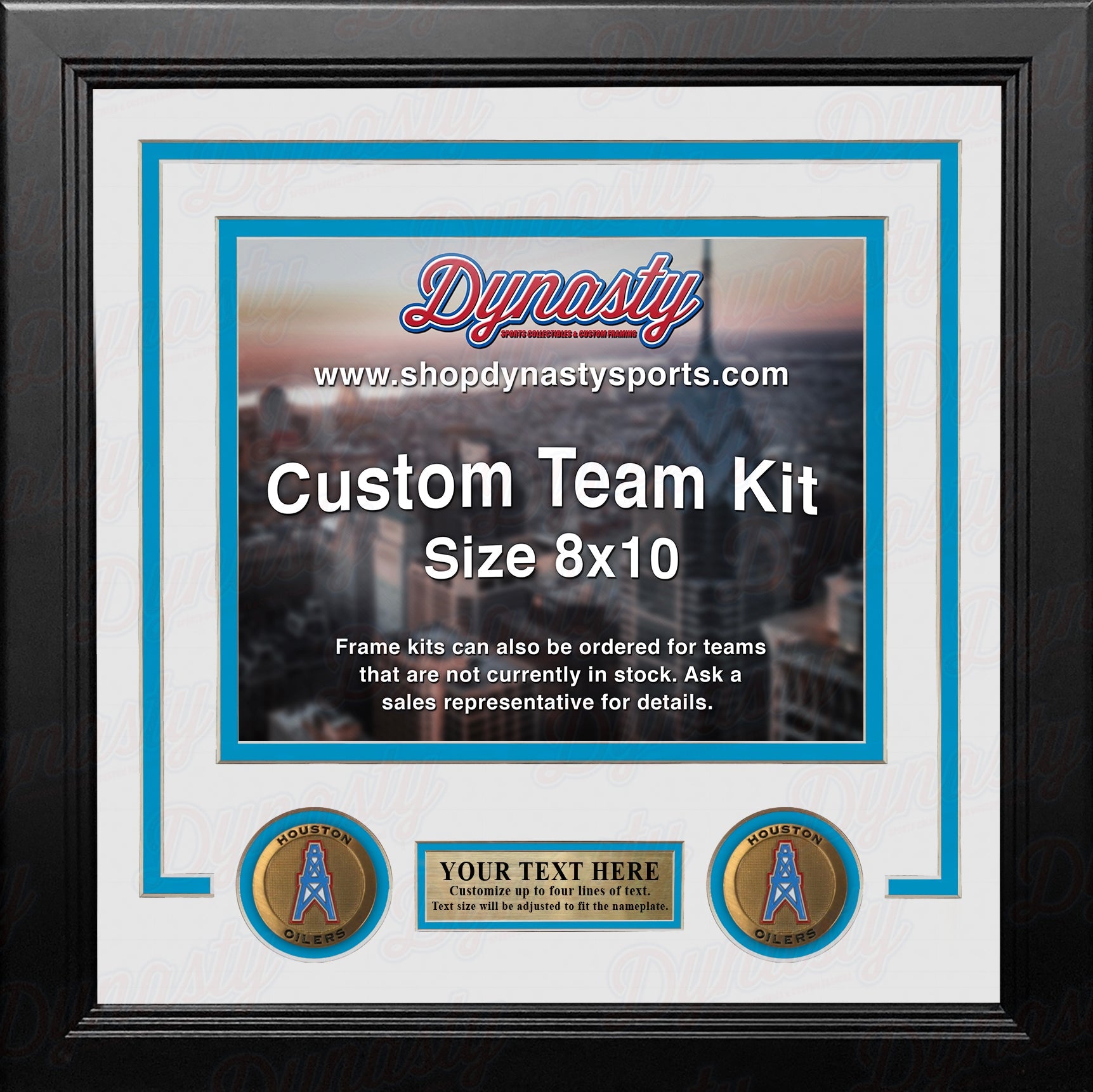 Houston Oilers Throwback Custom NFL Football 8x10 Picture Frame Kit (Multiple Colors) 3