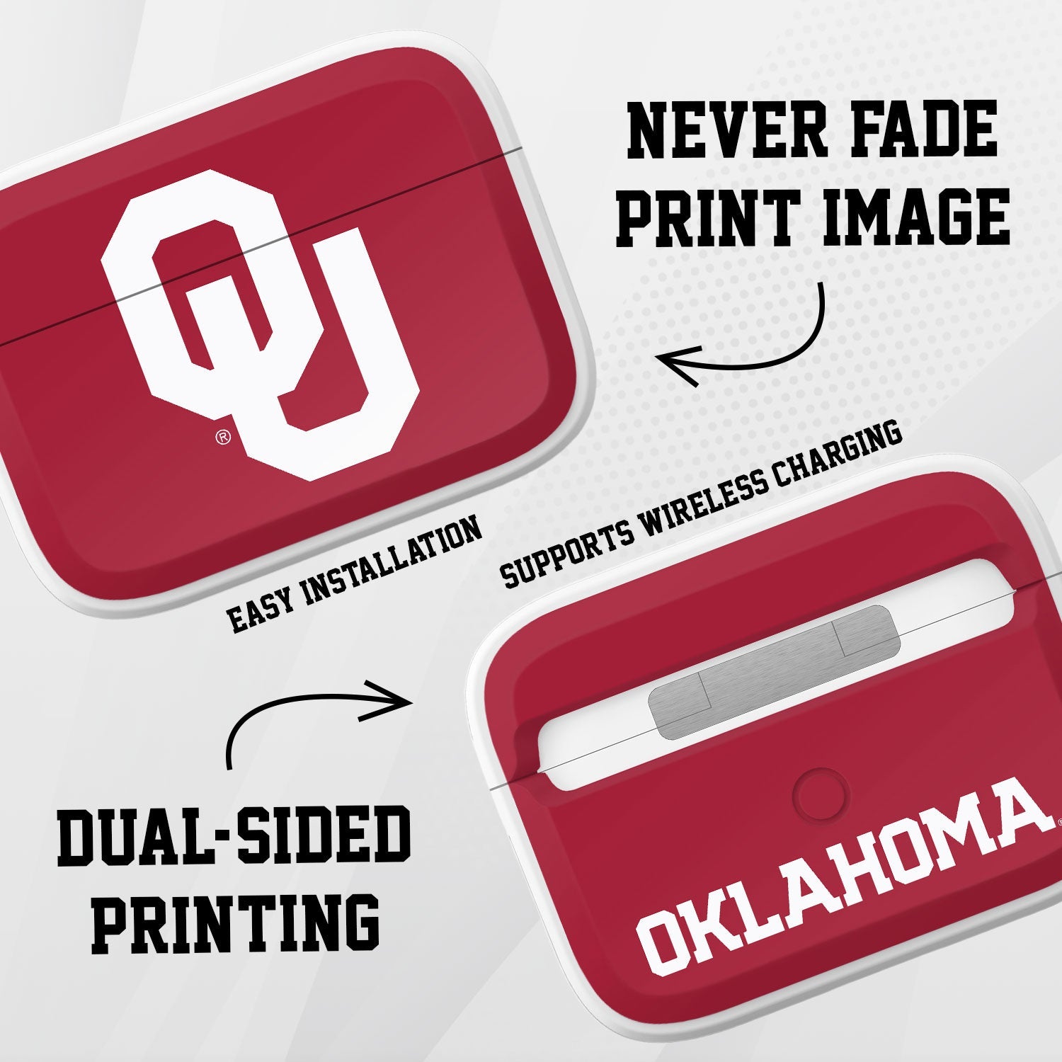 Oklahoma Sooners HDX Apple Airpods Pro 1 & 2 Case Cover | Affinity Bands