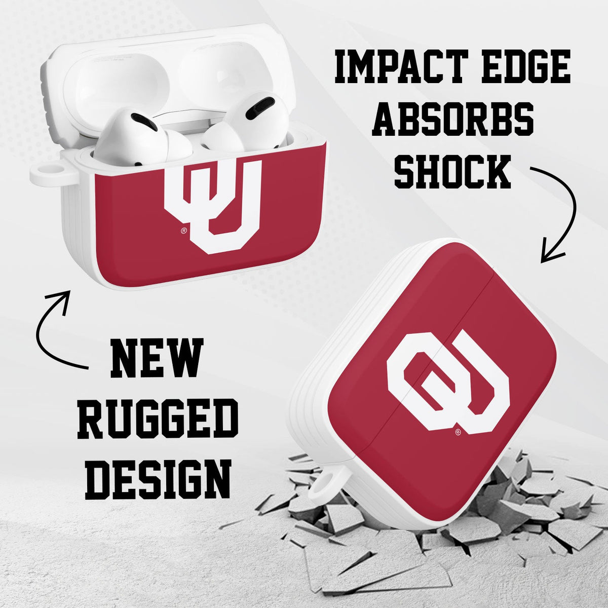 Oklahoma Sooners HDX Apple Airpods Pro 1 & 2 Case Cover | Affinity Bands 3
