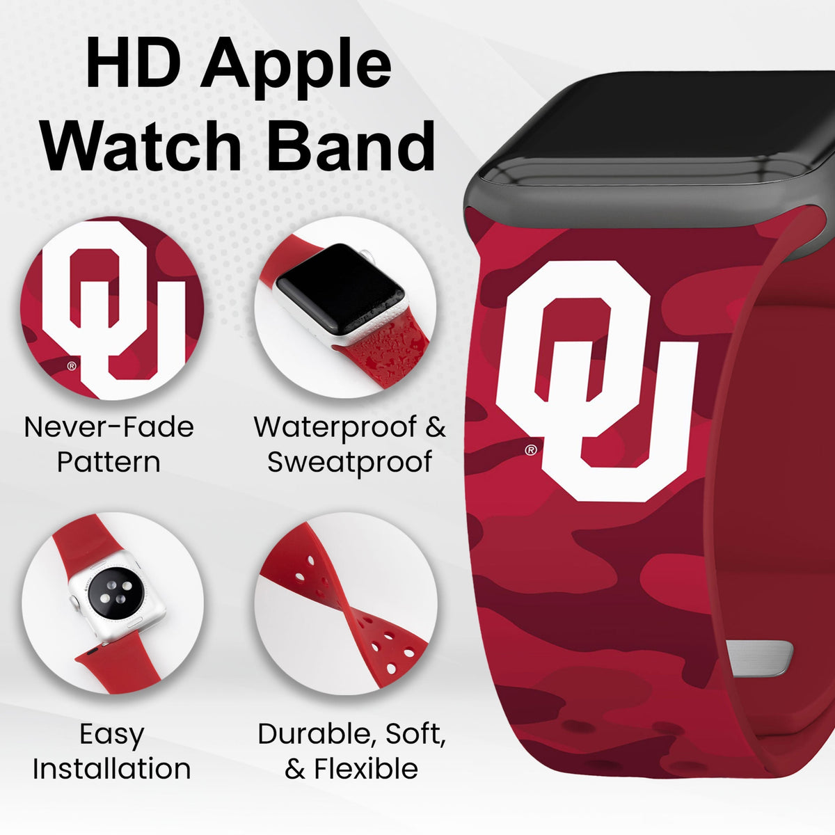 Oklahoma Sooners HD Apple Watch Band | Affinity Bands 22