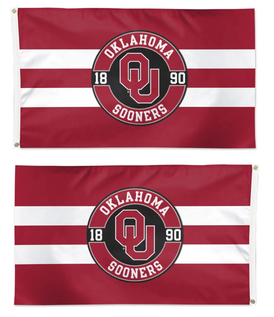 Oklahoma Sooners Applique Flag 2 Sided 3x5