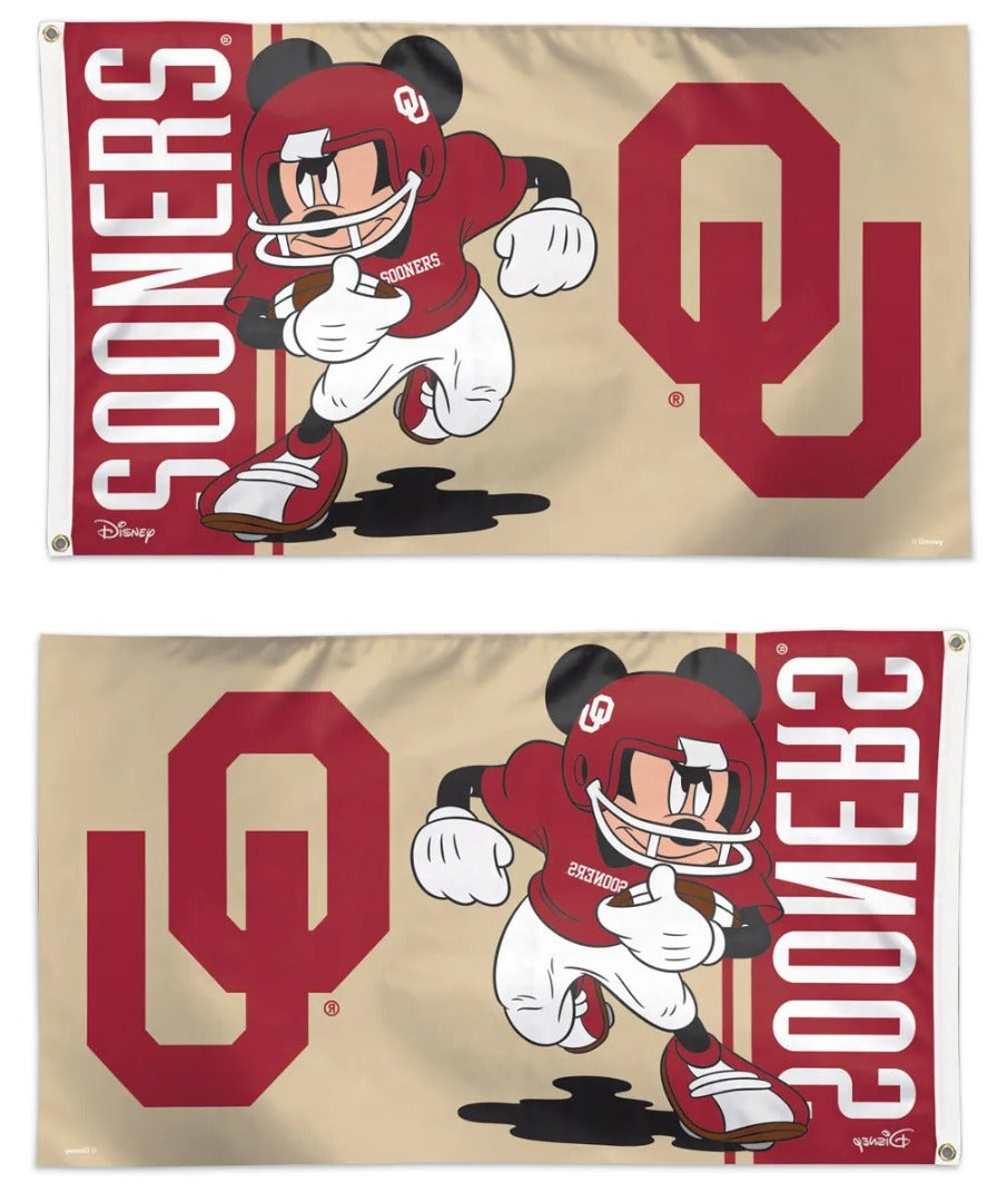 Oklahoma Sooners Flag 3x5 Disney Mickey Mouse Football