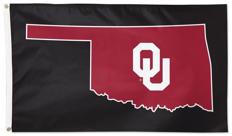 Oklahoma Sooners Flag 3x5 Secondary Logo Black