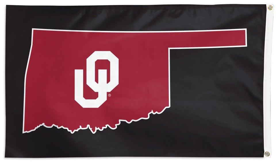 Oklahoma Sooners Flag 3x5 Secondary Logo Black