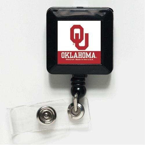 Oklahoma Sooners Reel University Retractable ID Badge Holder