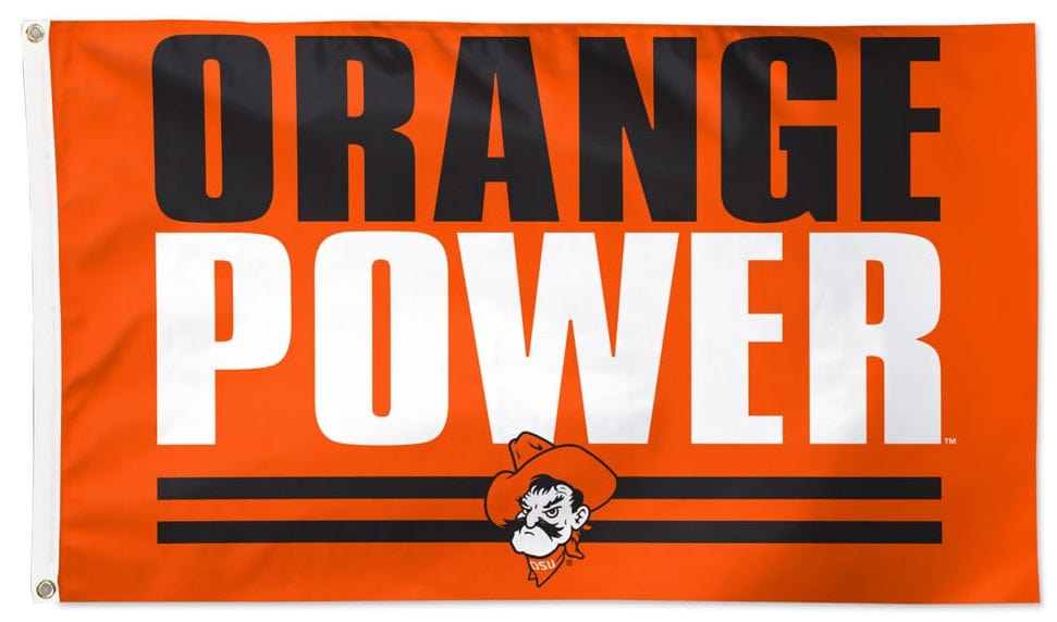 Oklahoma State Flag 3x5 Orange Power Slogan
