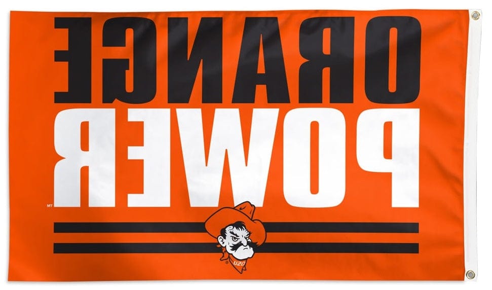 Oklahoma State Flag 3x5 Orange Power Slogan