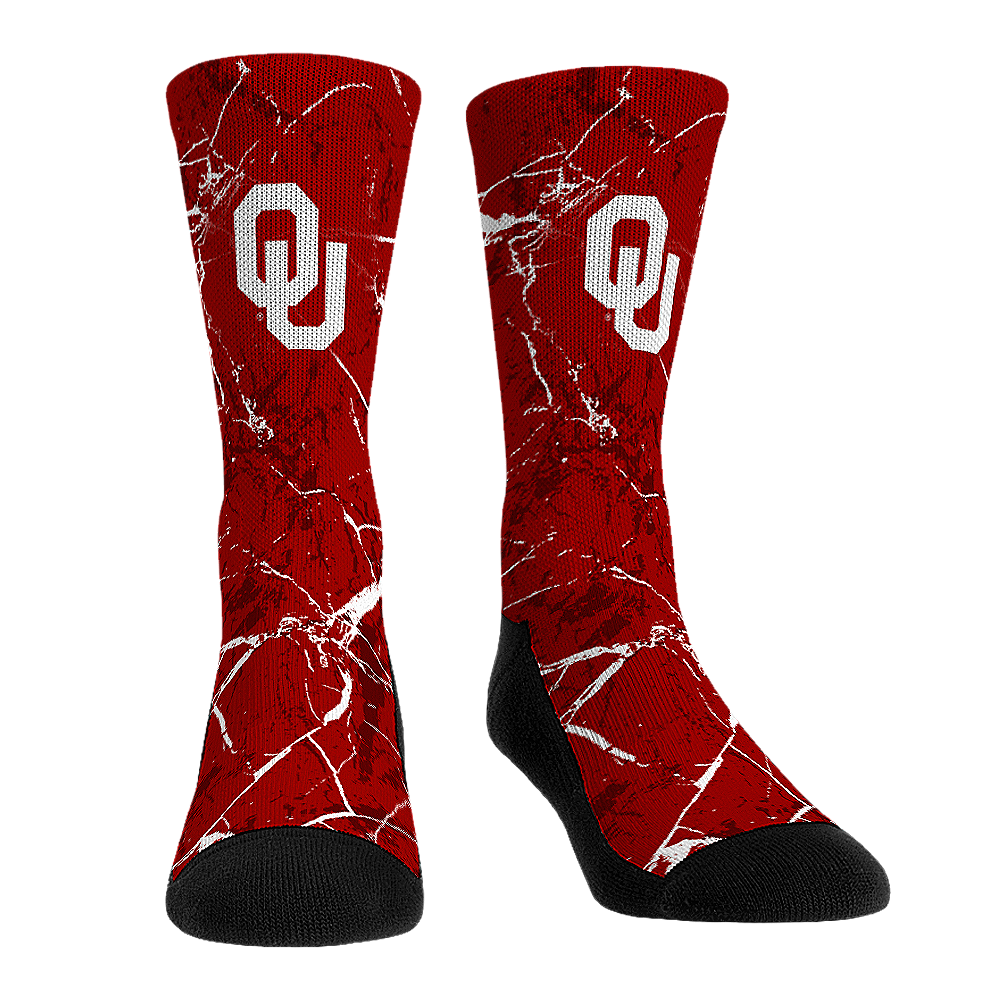 Oklahoma Sooners - Cracked Marble | Rock 'Em Socks