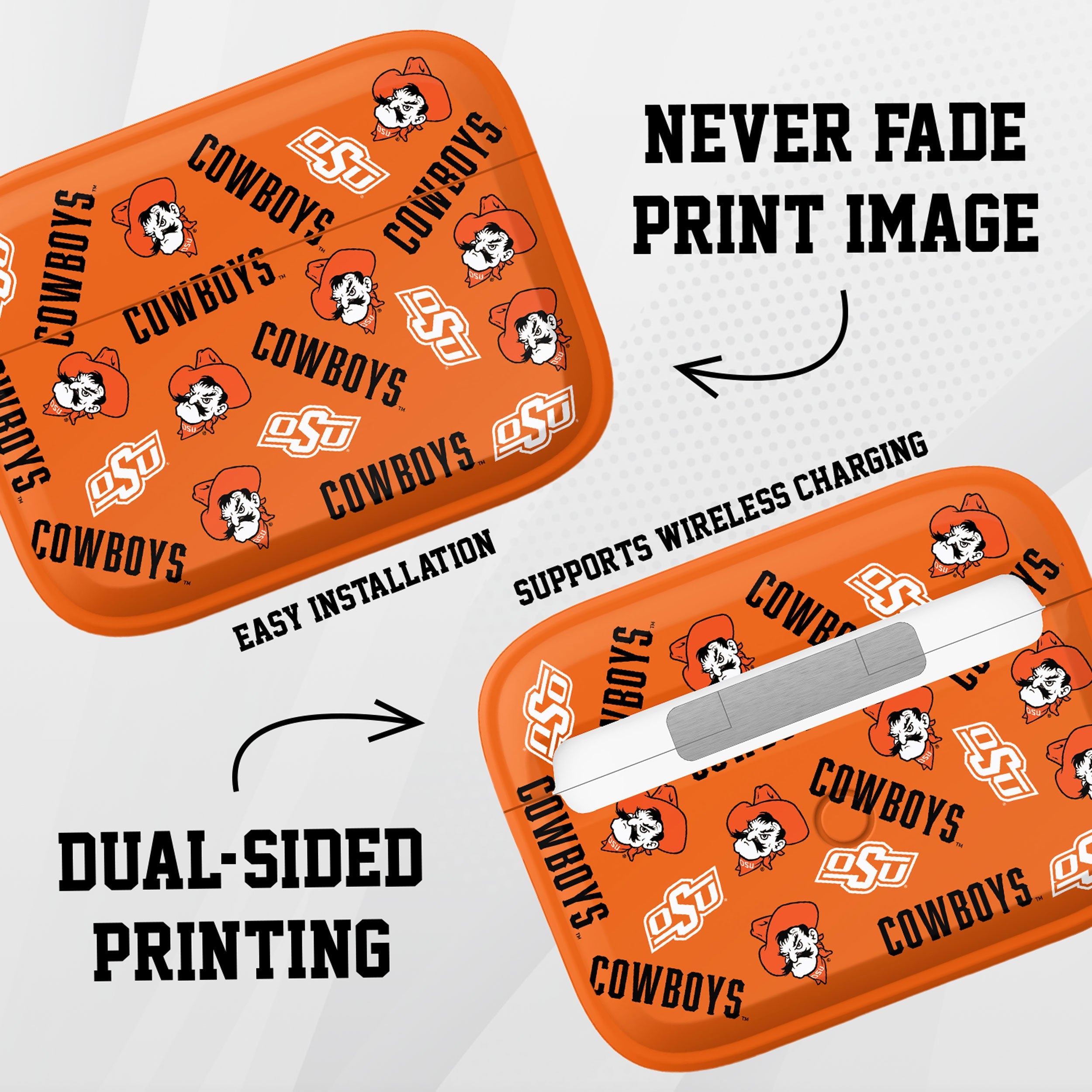 Oklahoma State Cowboys HDX AirPods Pro 1 & 2 Case Cover 7