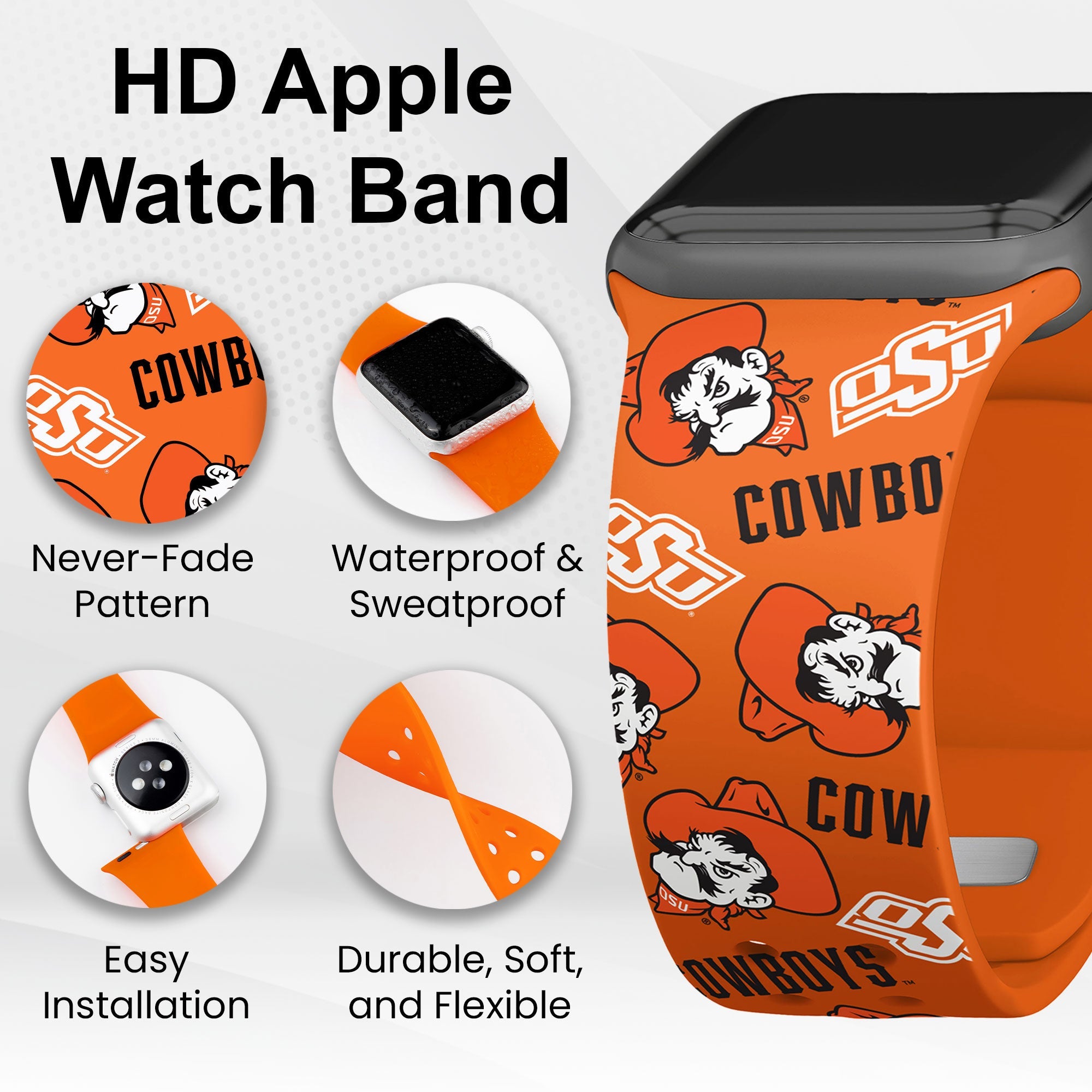 Oklahoma State Cowboys HD Apple Watch Band 11