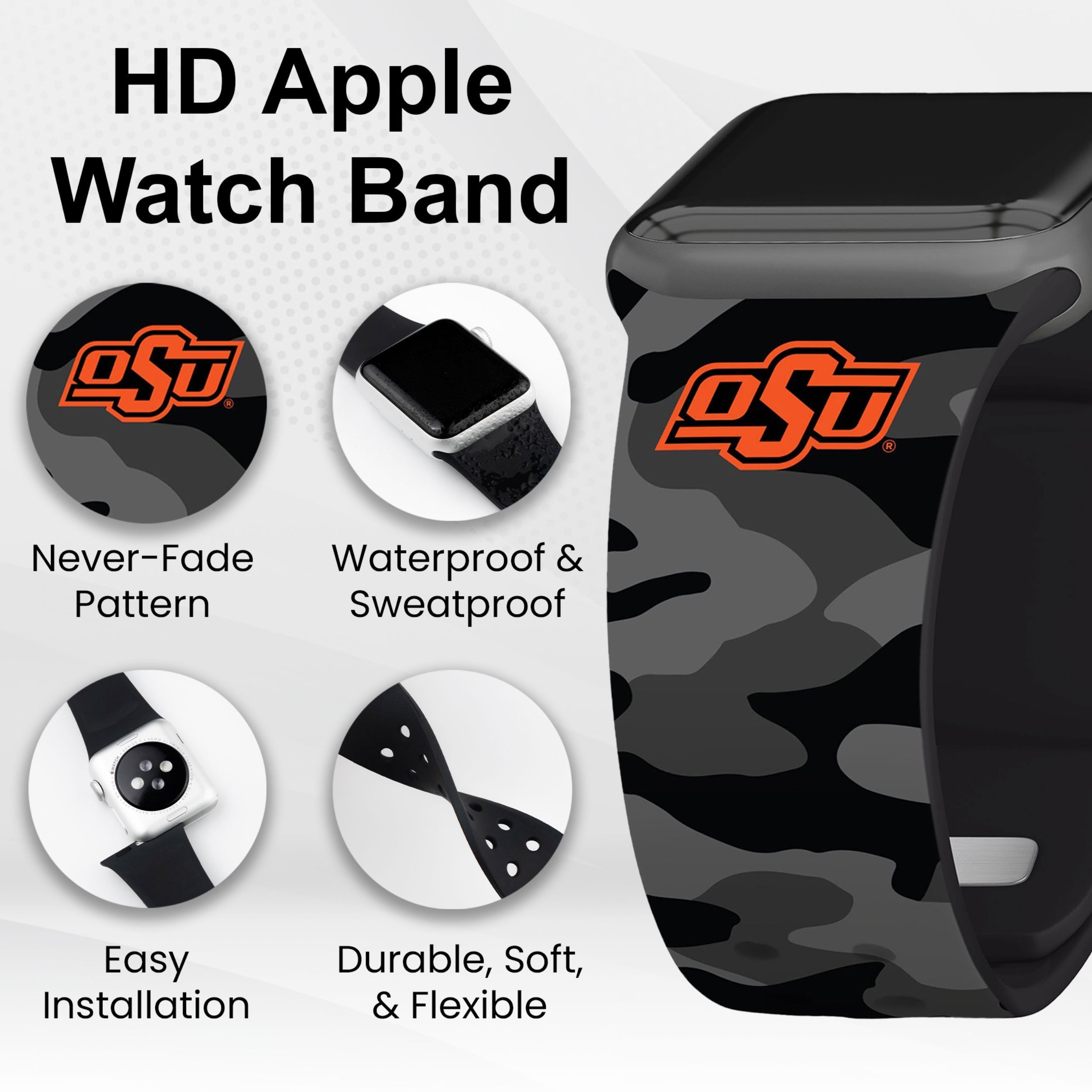 Oklahoma State Cowboys HD Apple Watch Band 22